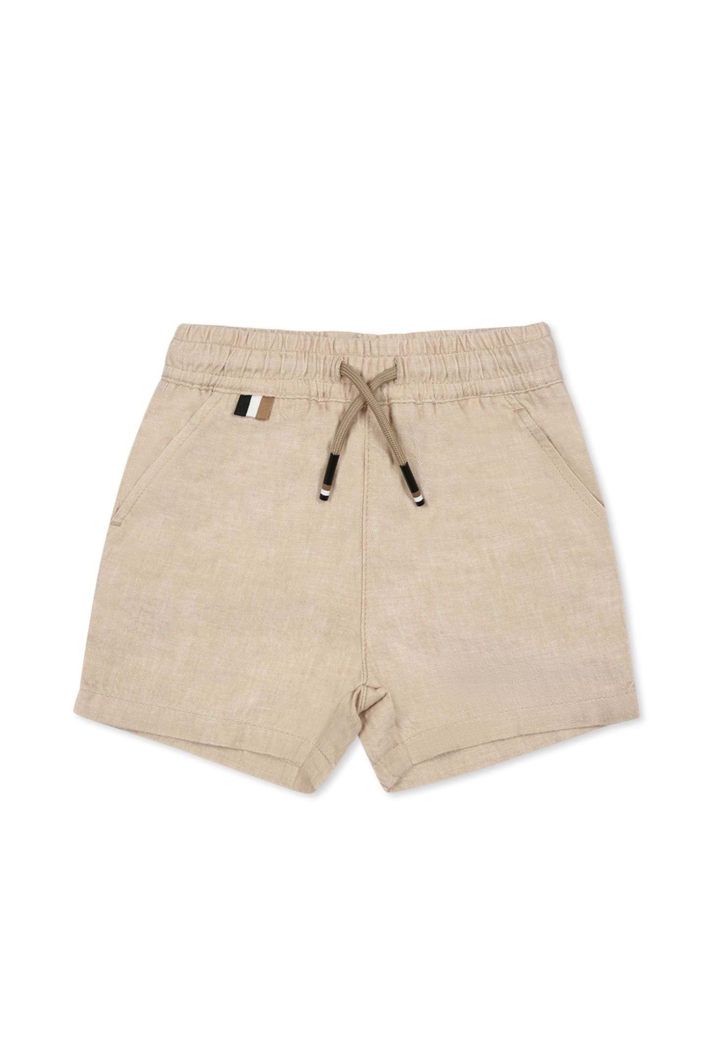 Hugo Boss Beige Shorts For Baby Boy With Logo