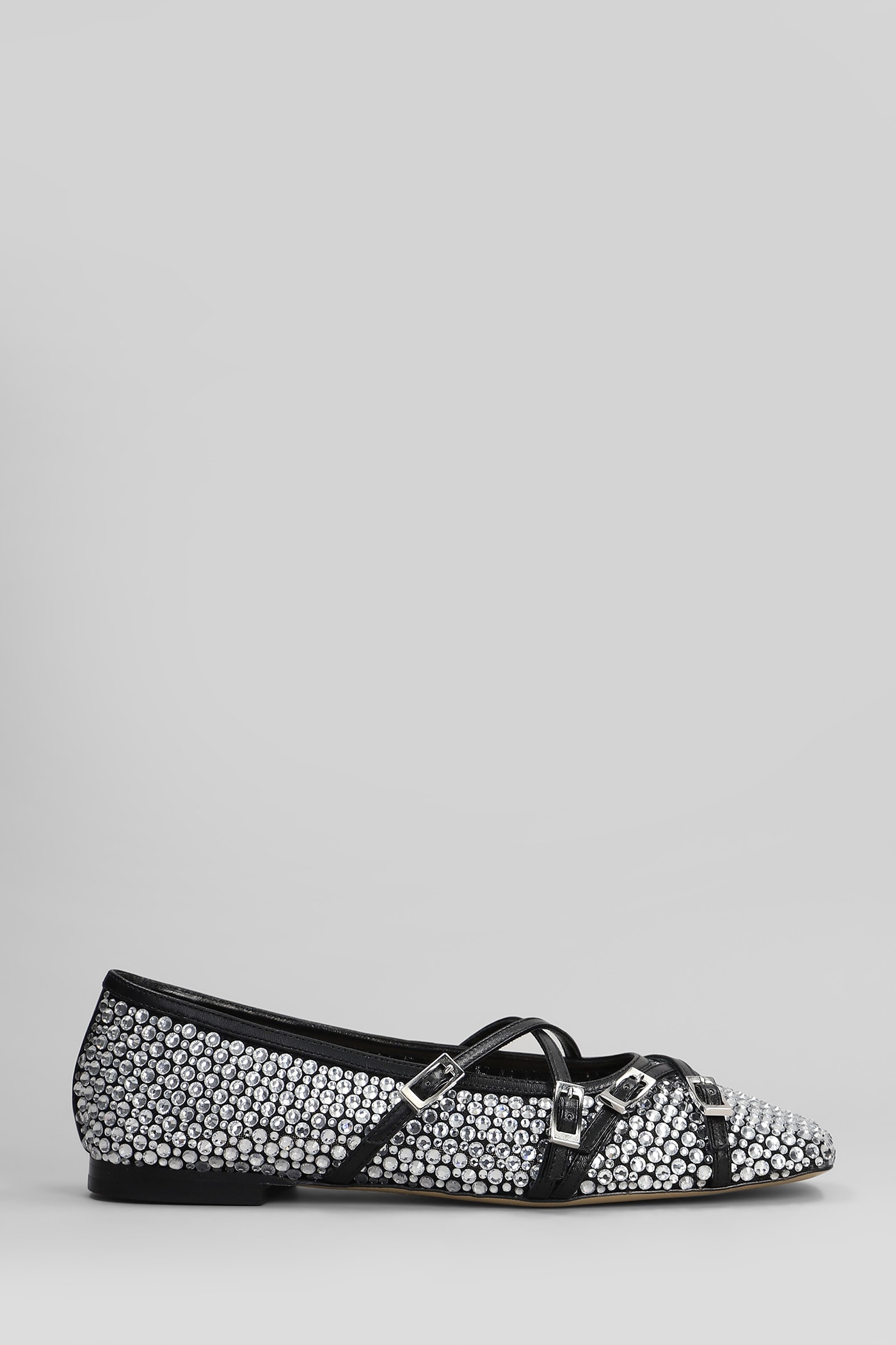 Mach & Mach Ballet Flats In Black Leather