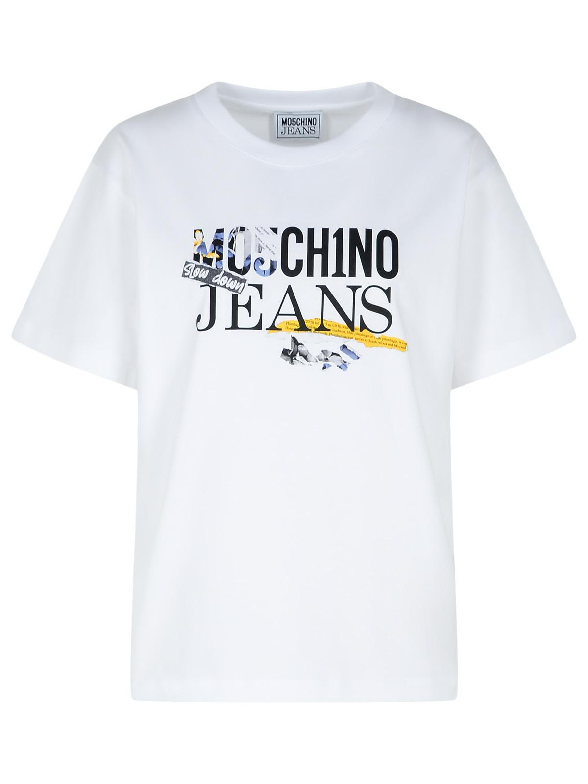 M05CH1N0 Jeans White Cotton T-shirt