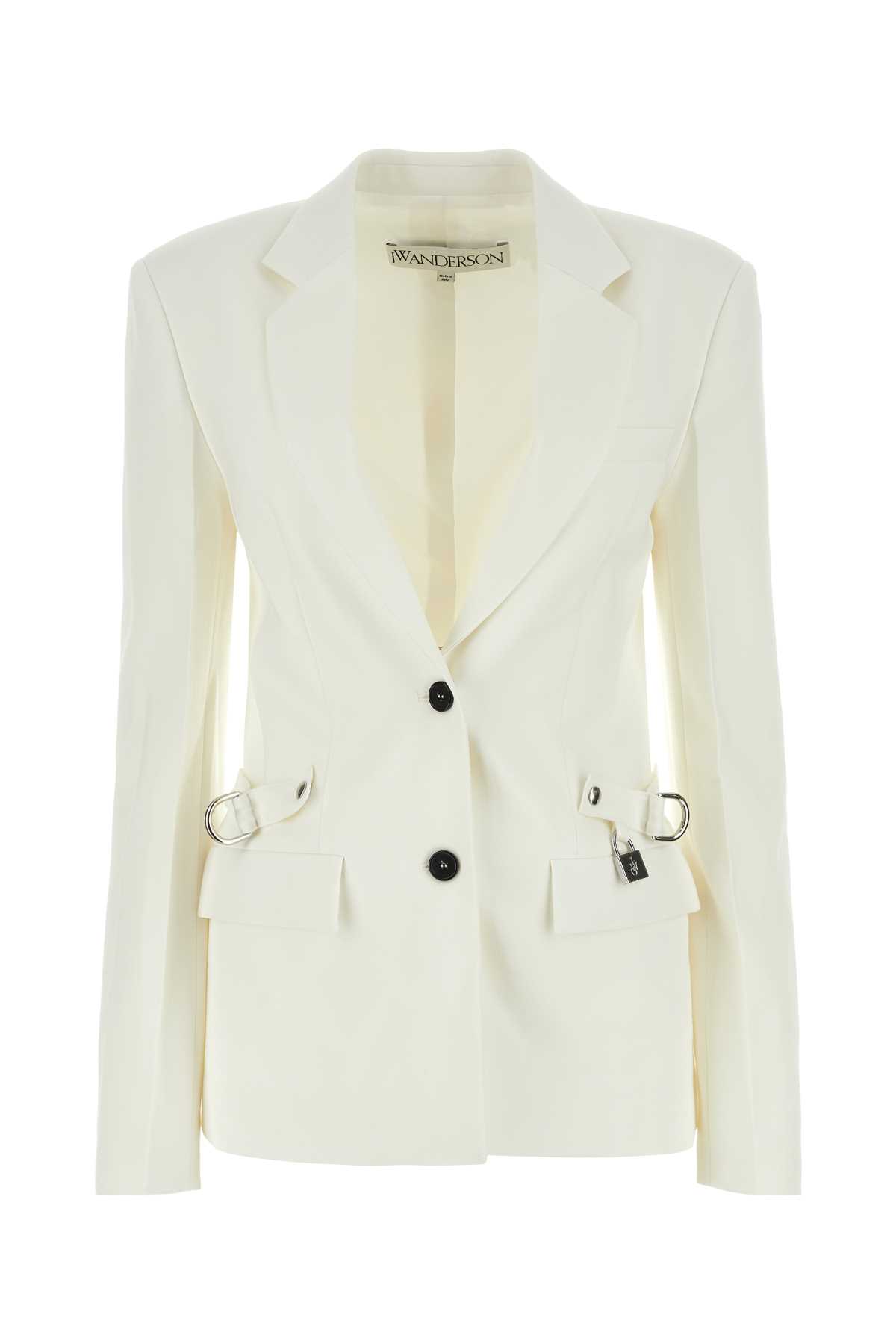 J. W. Anderson White Stretch Polyester Blend Blazer
