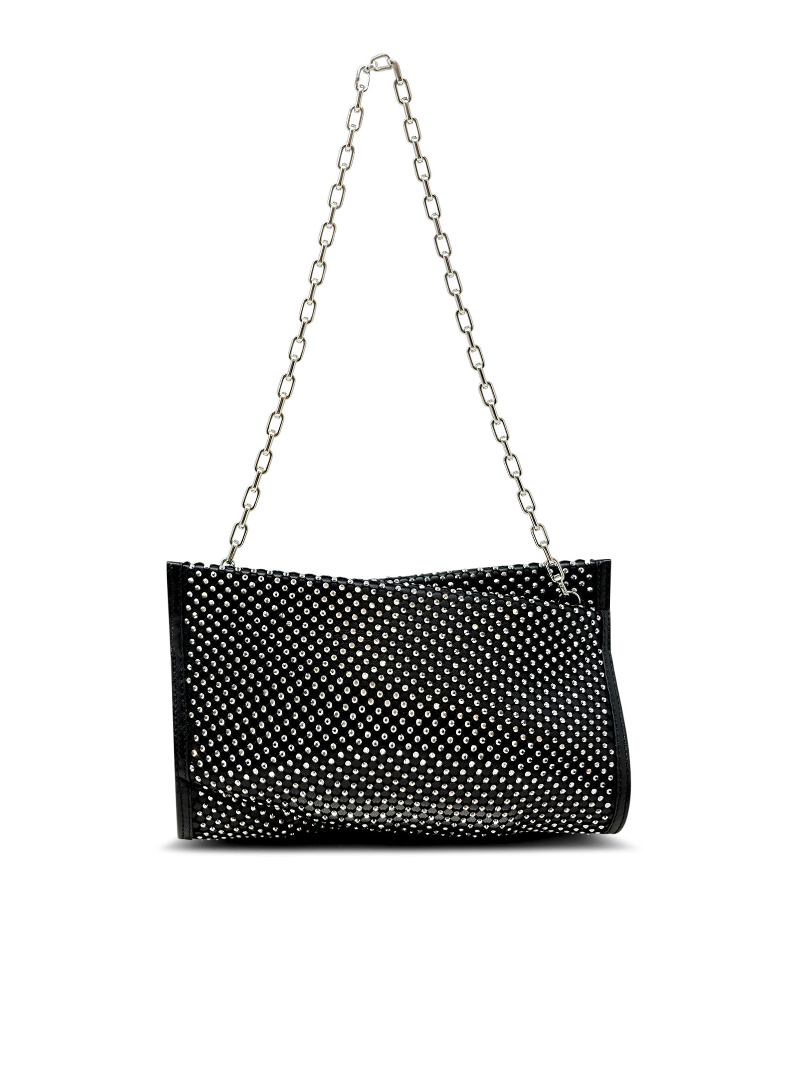 Christian Louboutin Black And Silver Loubitwist Nappa Strass Shoulder Bag