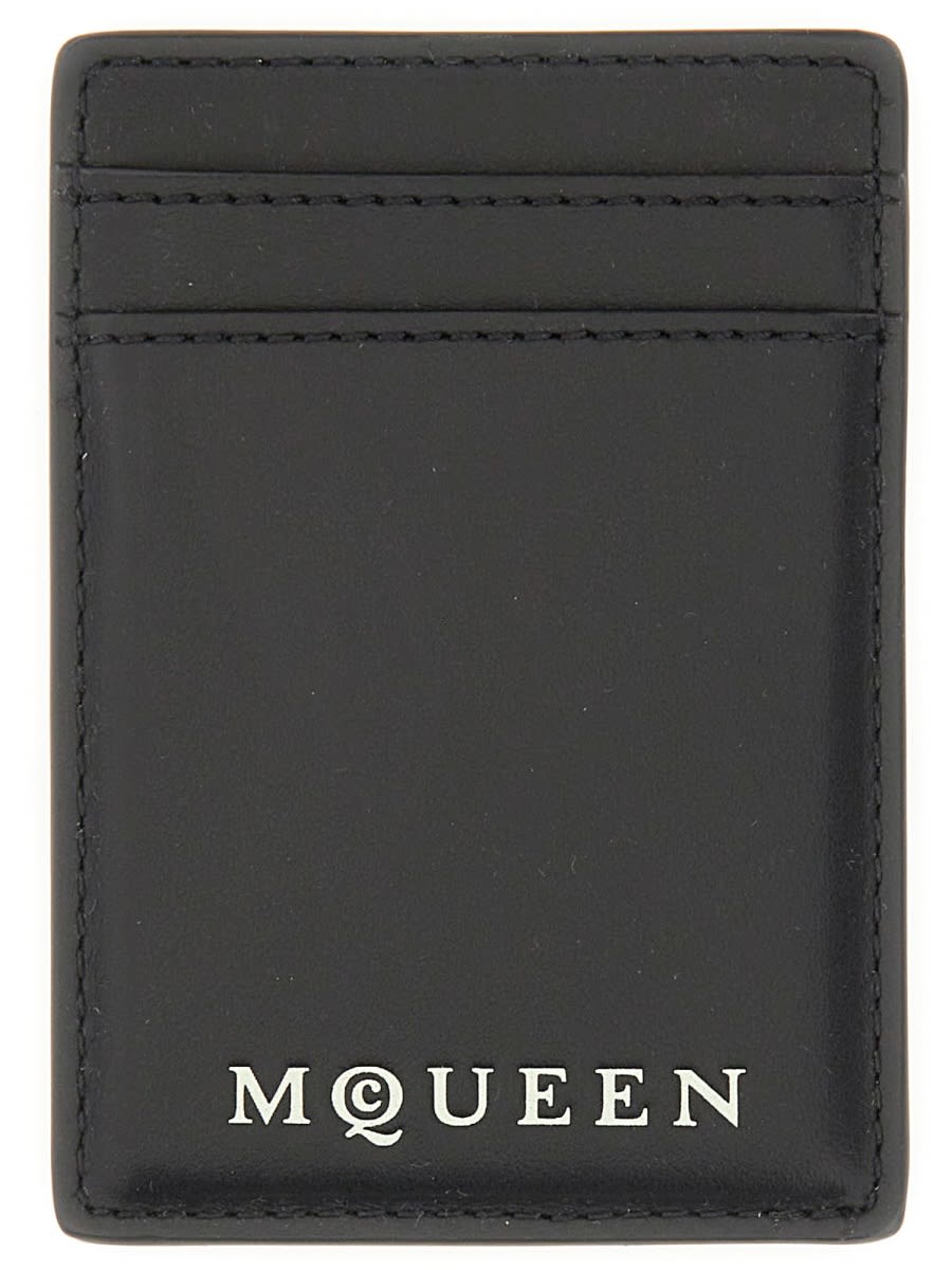 Alexander McQueen Magnetic Card Holder With Logo