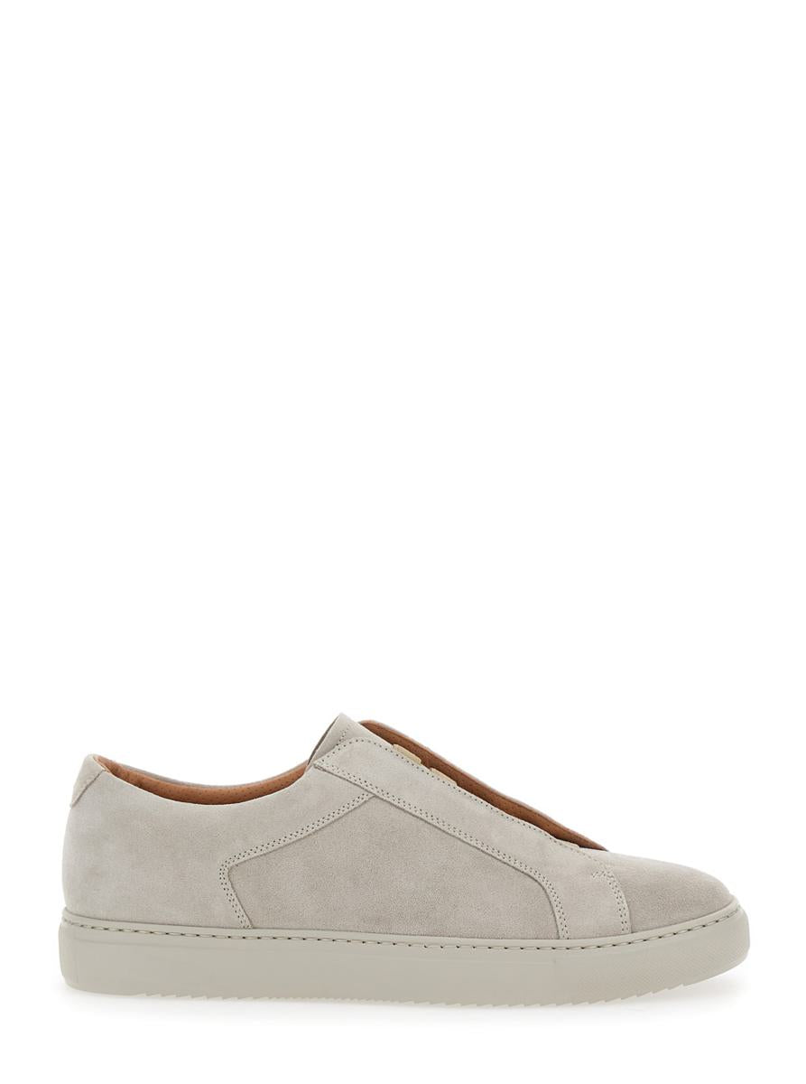 'Roger' Beige Slip-On Sneakers In Suede Man