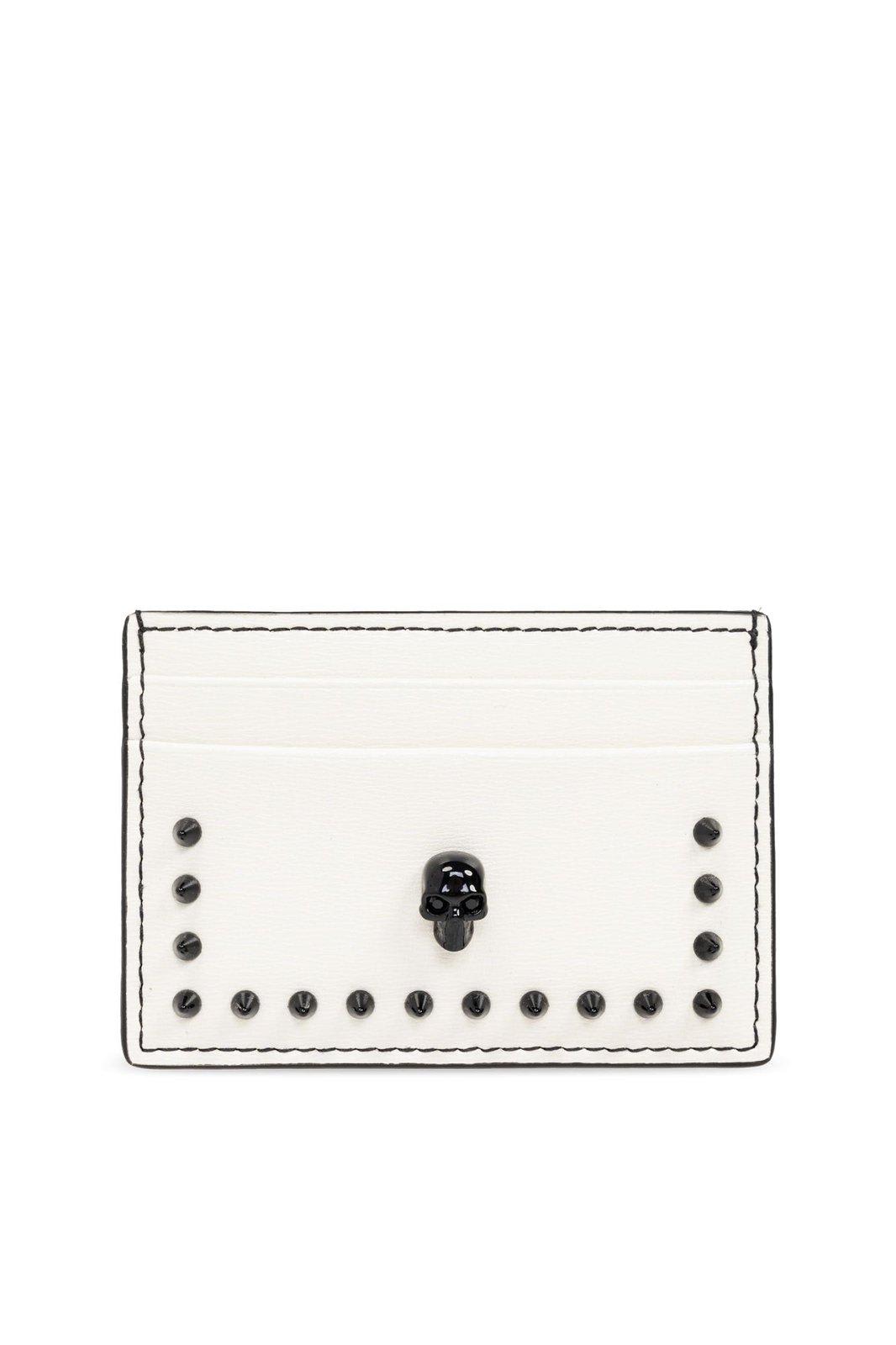Alexander McQueen Skull Stud Embellished Card Holder