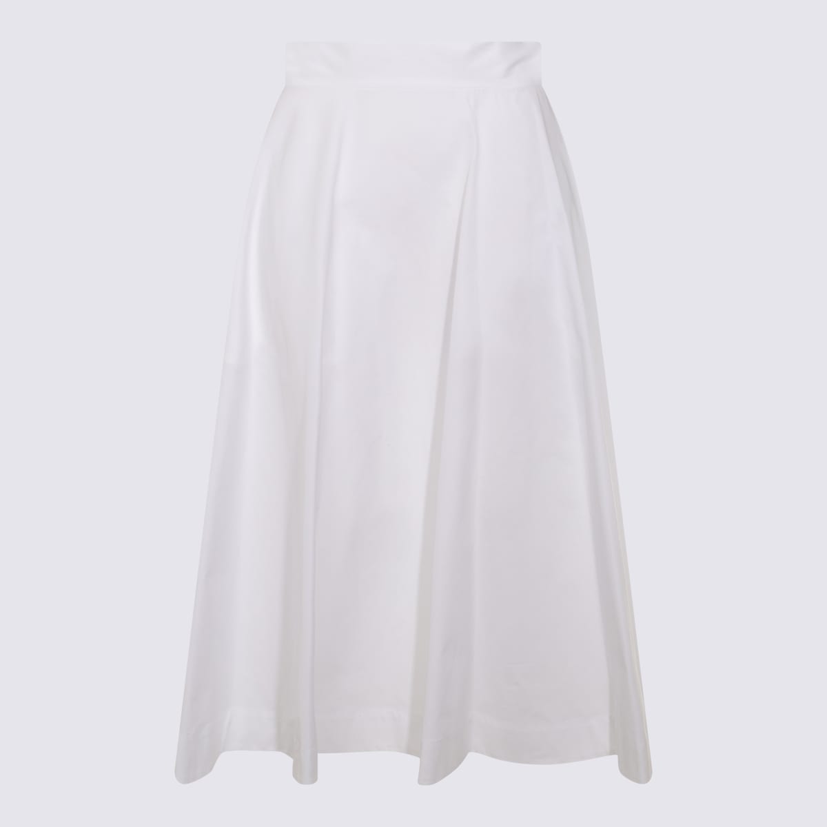 Malo White Cotton Skirt