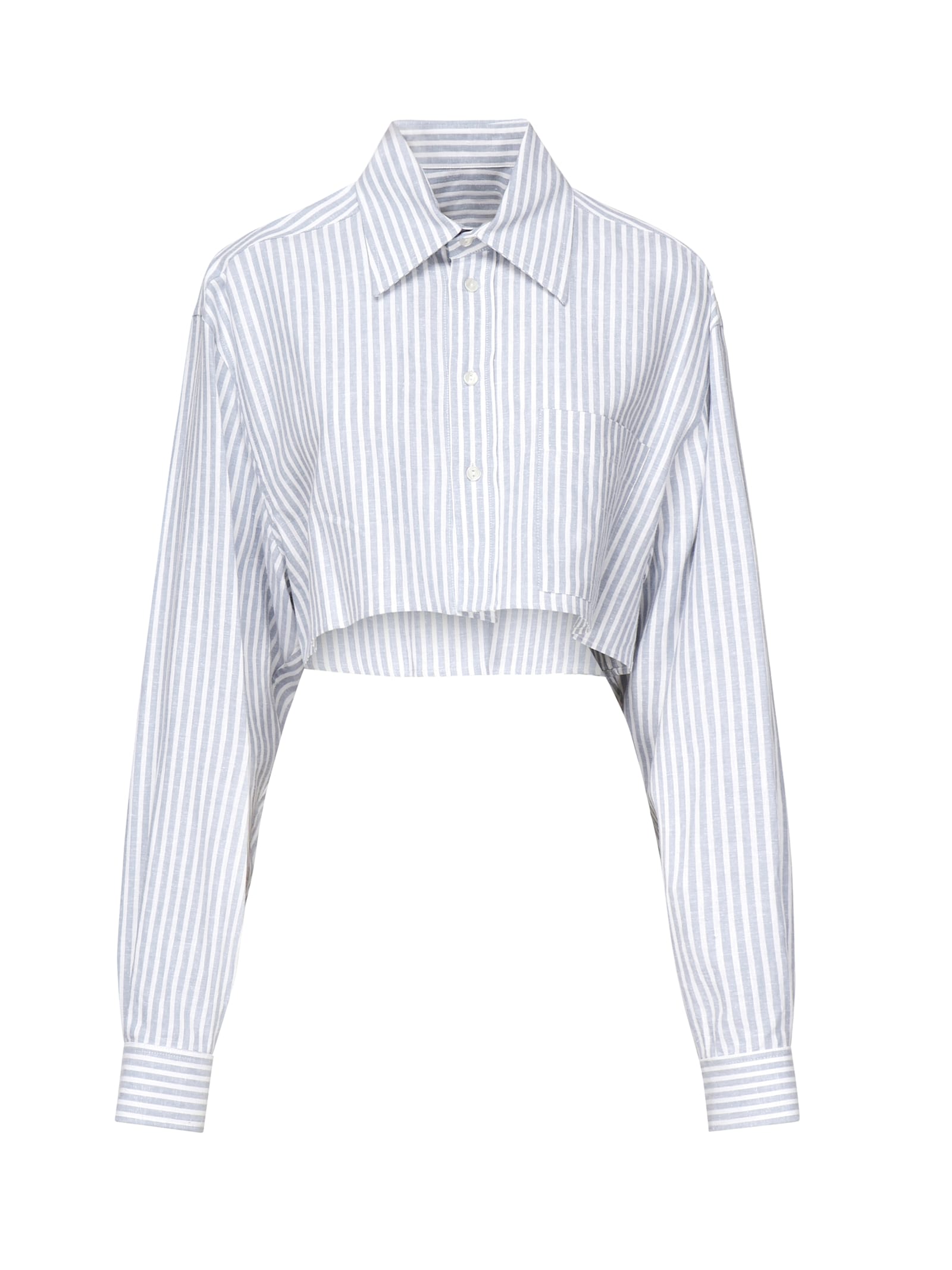 Nineminutes Striped Cropped Shirt