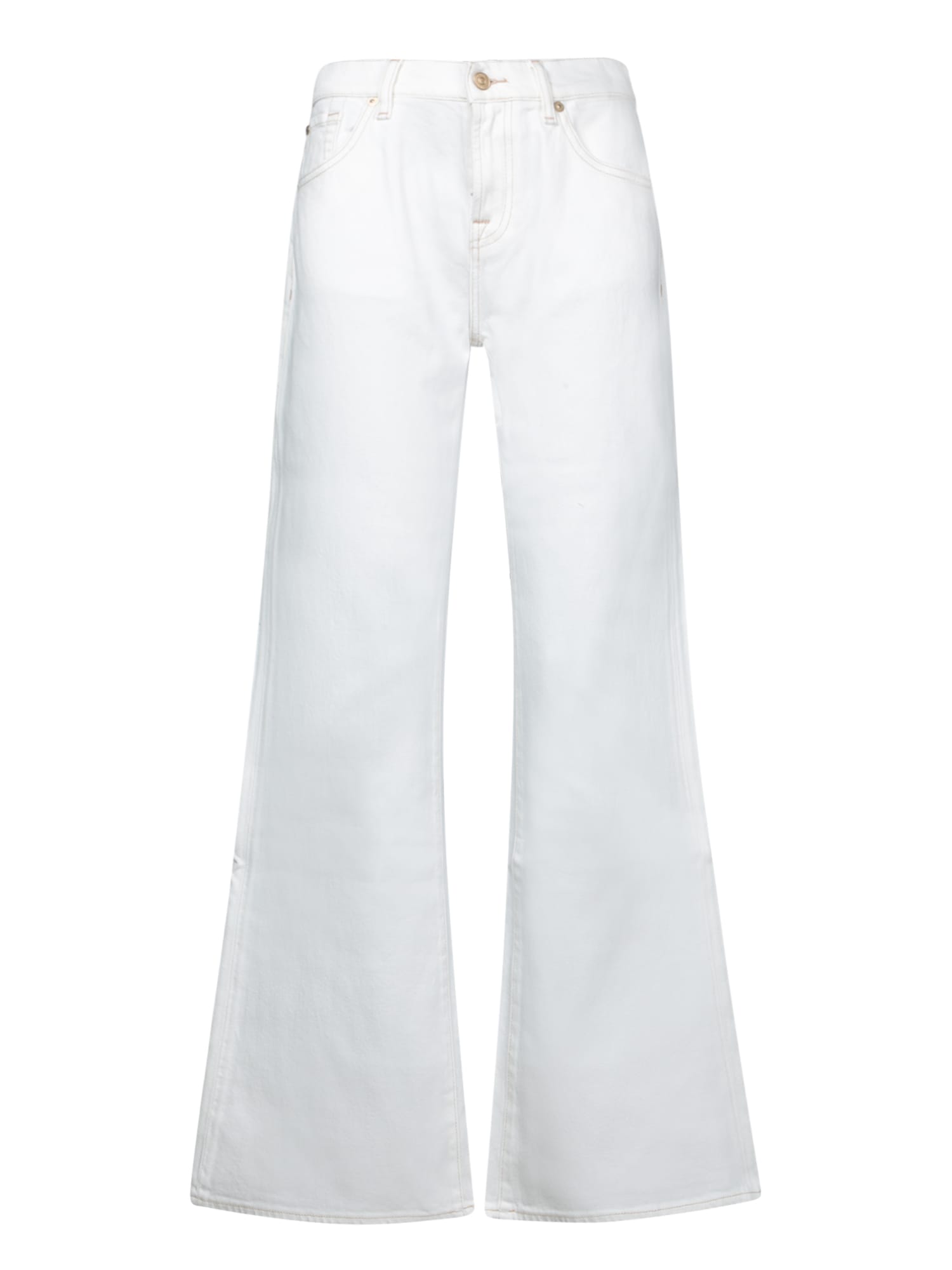 7 For All Mankind Spencer Flare Milkyway White Jeans