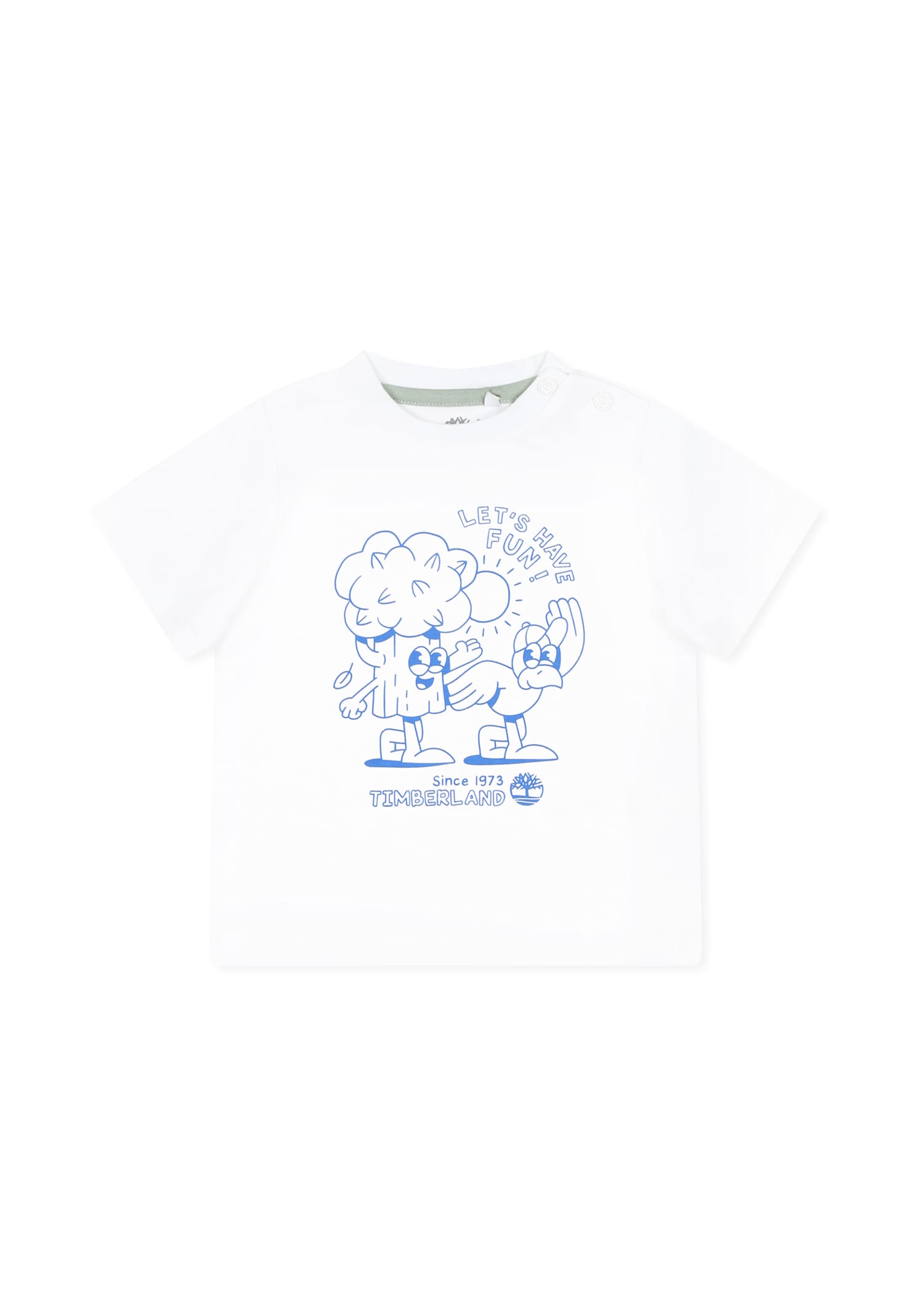 Timberland White T-shirt For Baby Boy With Tree And Writing