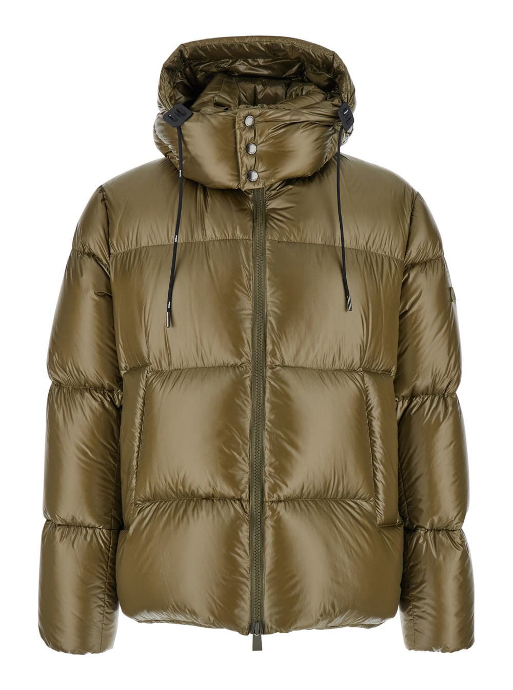 TATRAS belbo Green Down Jacket With Drawstring Hood And Logo Patch In Tech Fabric Man