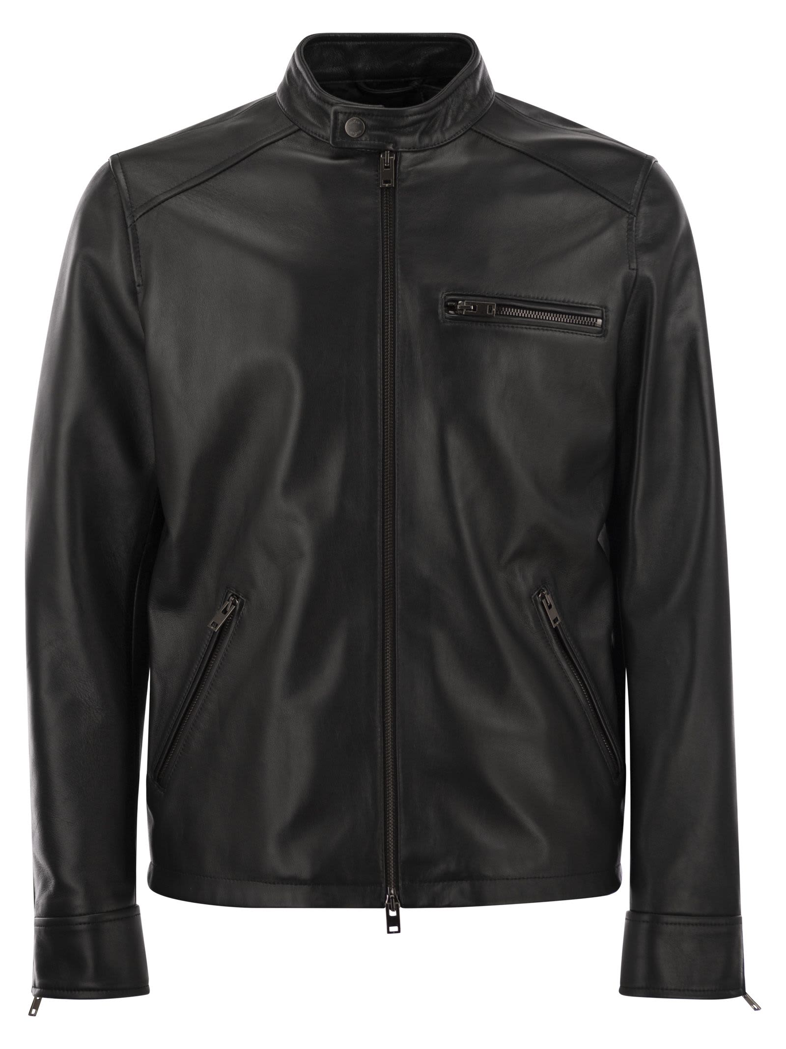 Hogan Leather Biker Jacket