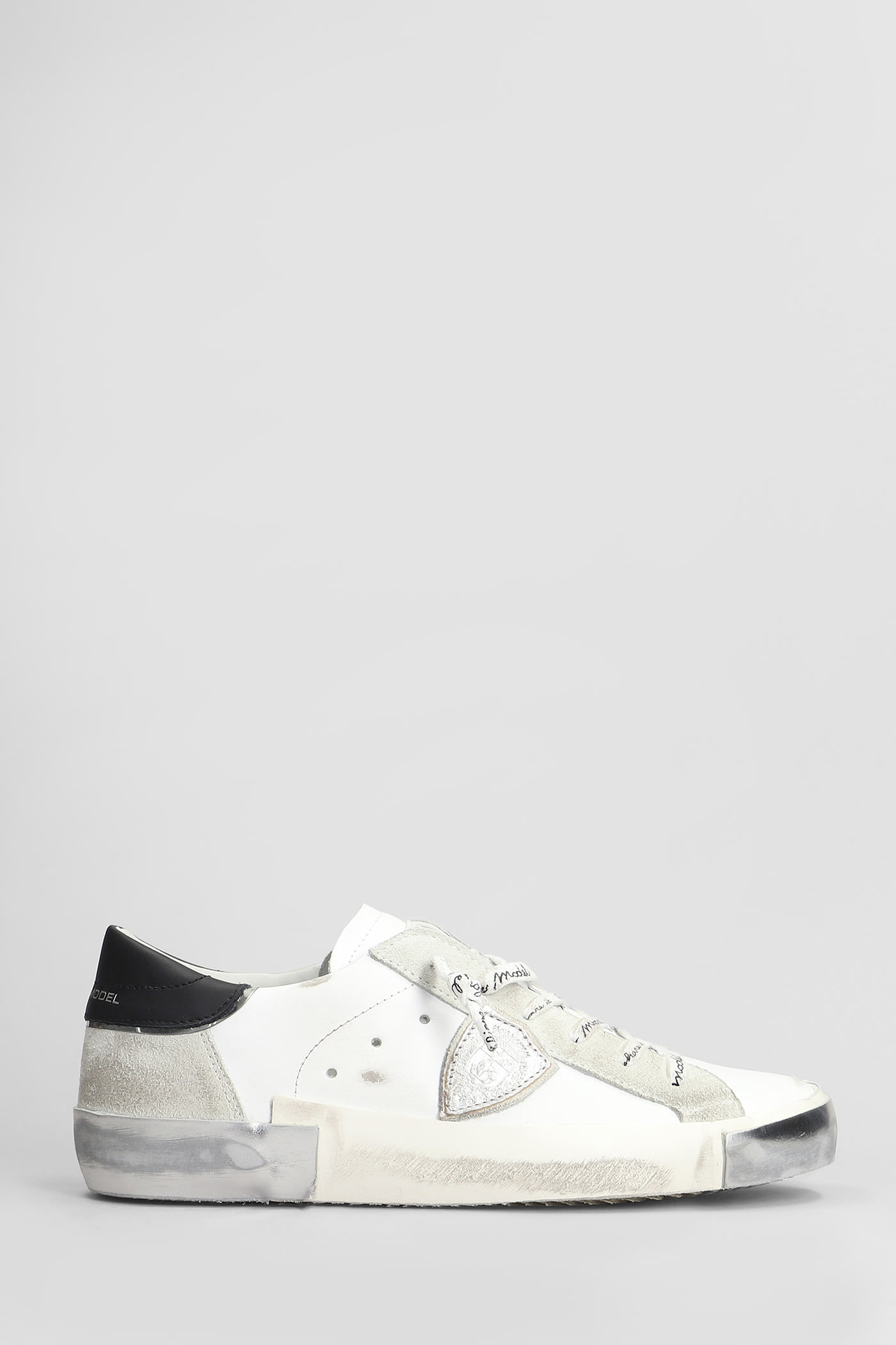Philippe Model Prsx Low Sneakers In White Leather
