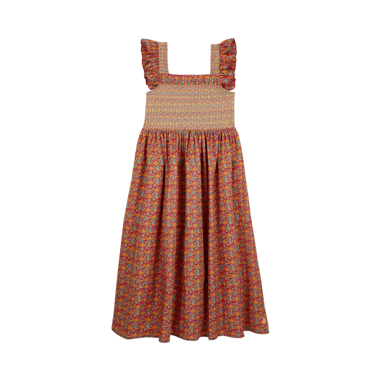 Vilebrequin Girls Long Smocked Dress Fishy Vibes - Gedline - Pink - Size 6