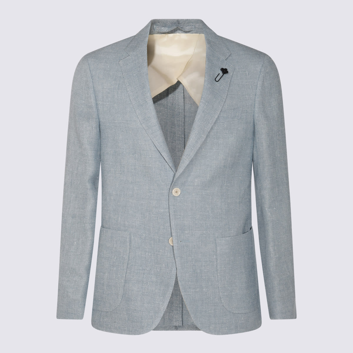 Lardini Light Blue Linen-wool Blend Blazer