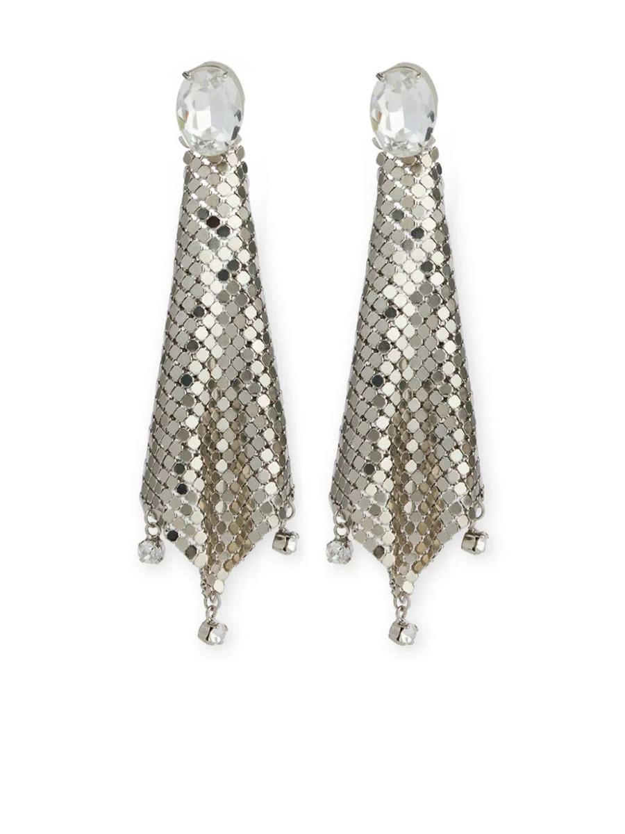 Rabanne Mini Mesh Pixel Rhinestone Earrings Accessories