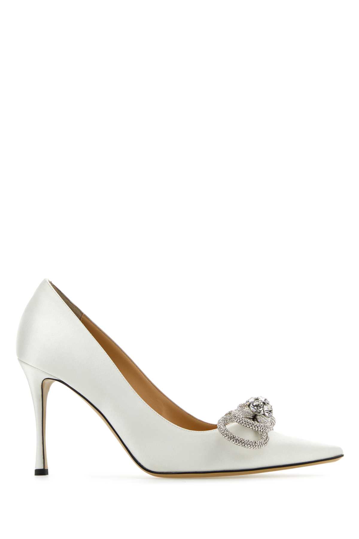 Mach & Mach White Satin Pumps