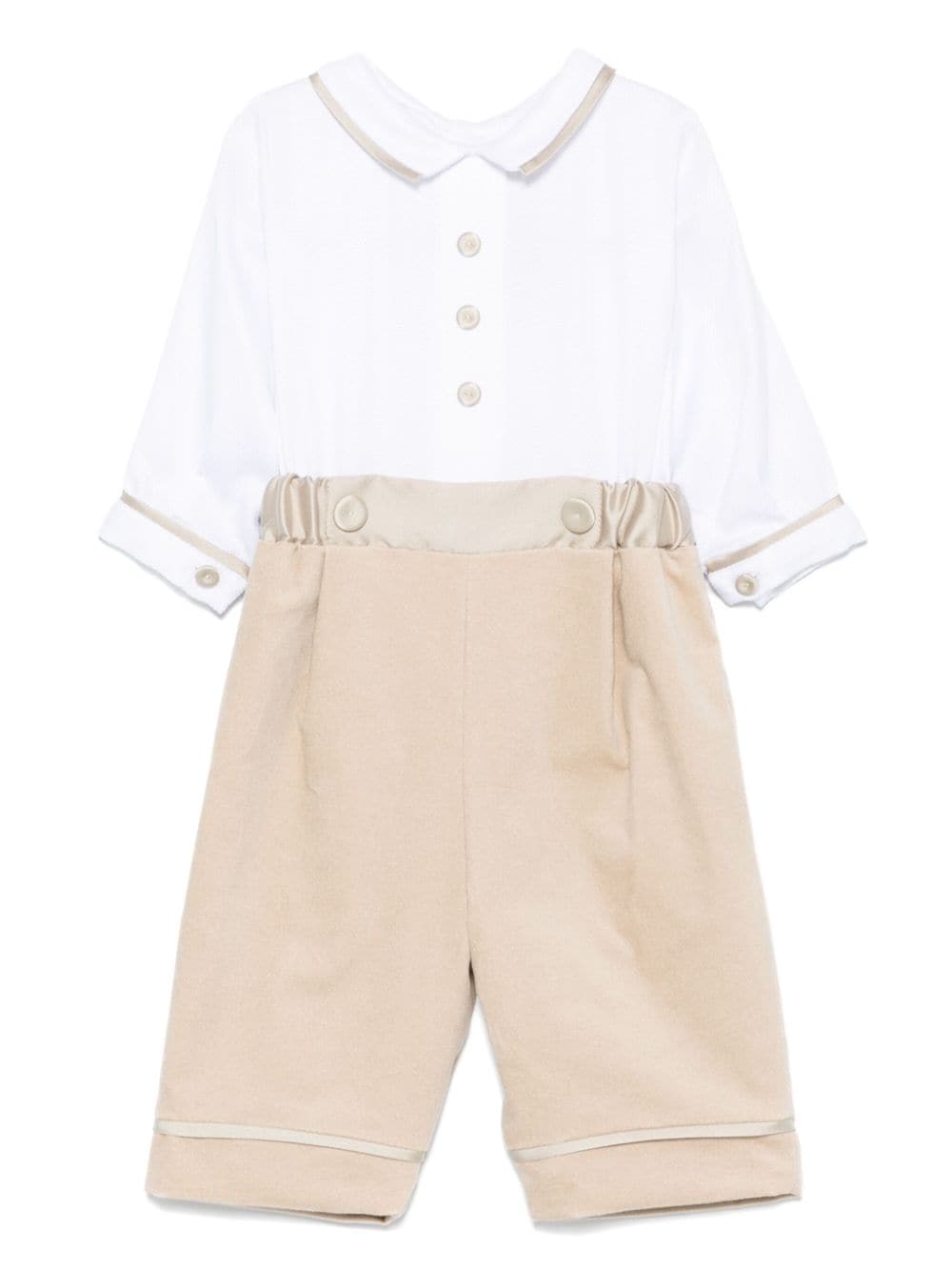 La stupenderia White/beige Romper Baby Boy