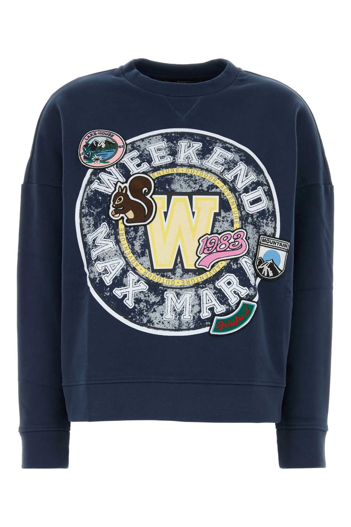 Weekend Max Mara Navy Blue Cotton Medea Sweatshirt