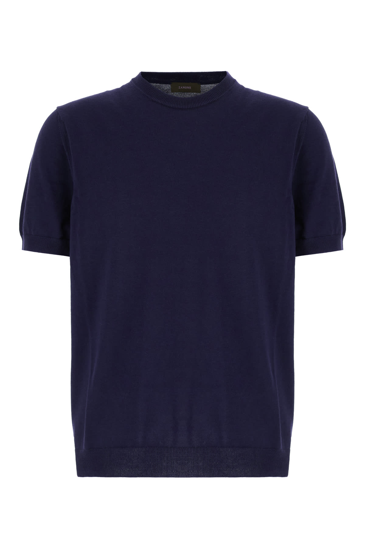 Zanone Navy Blue Cotton Sweater