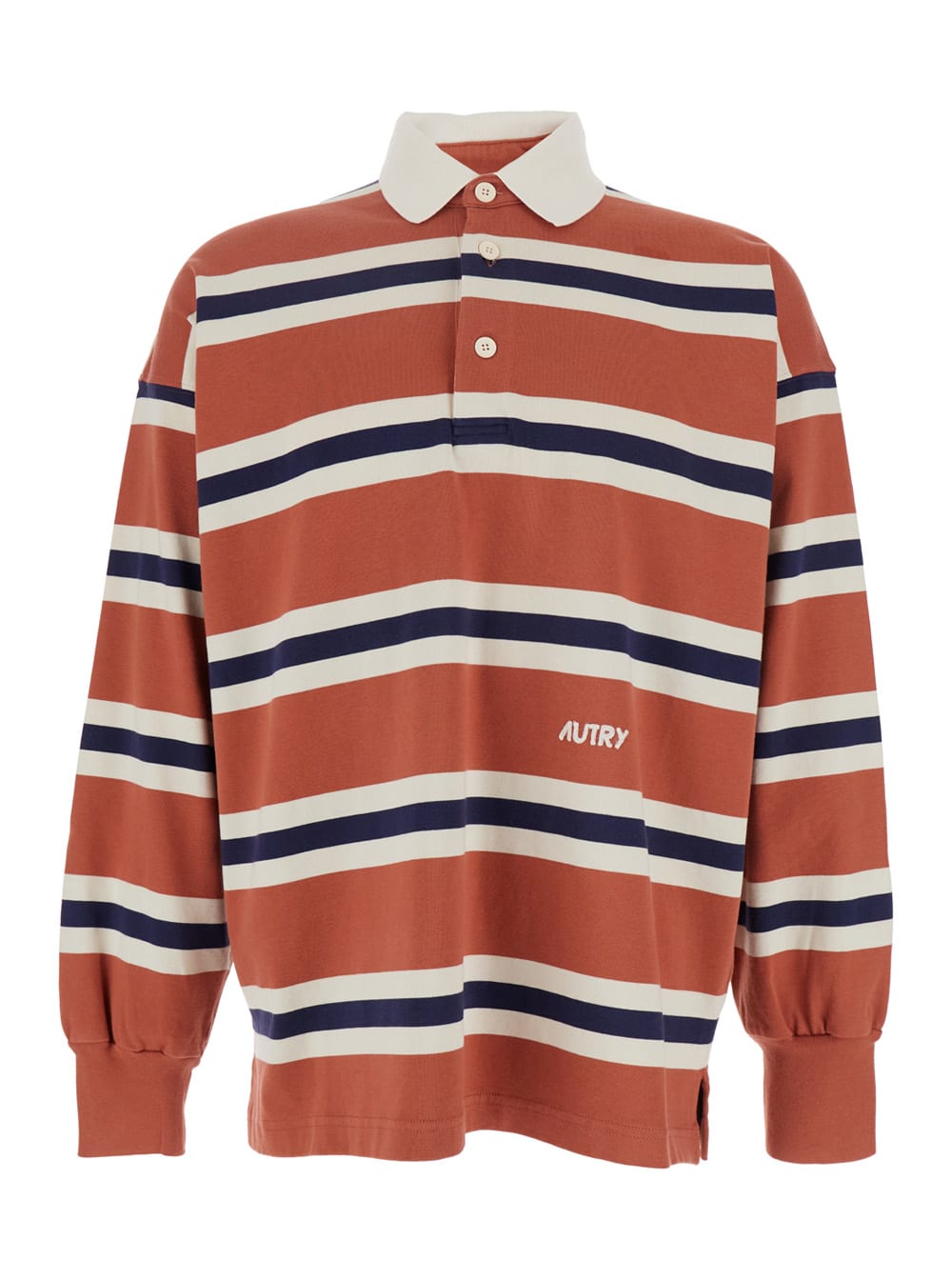 Autry Orange Polo Shirt With Lettering Logo Embroidered On The Front