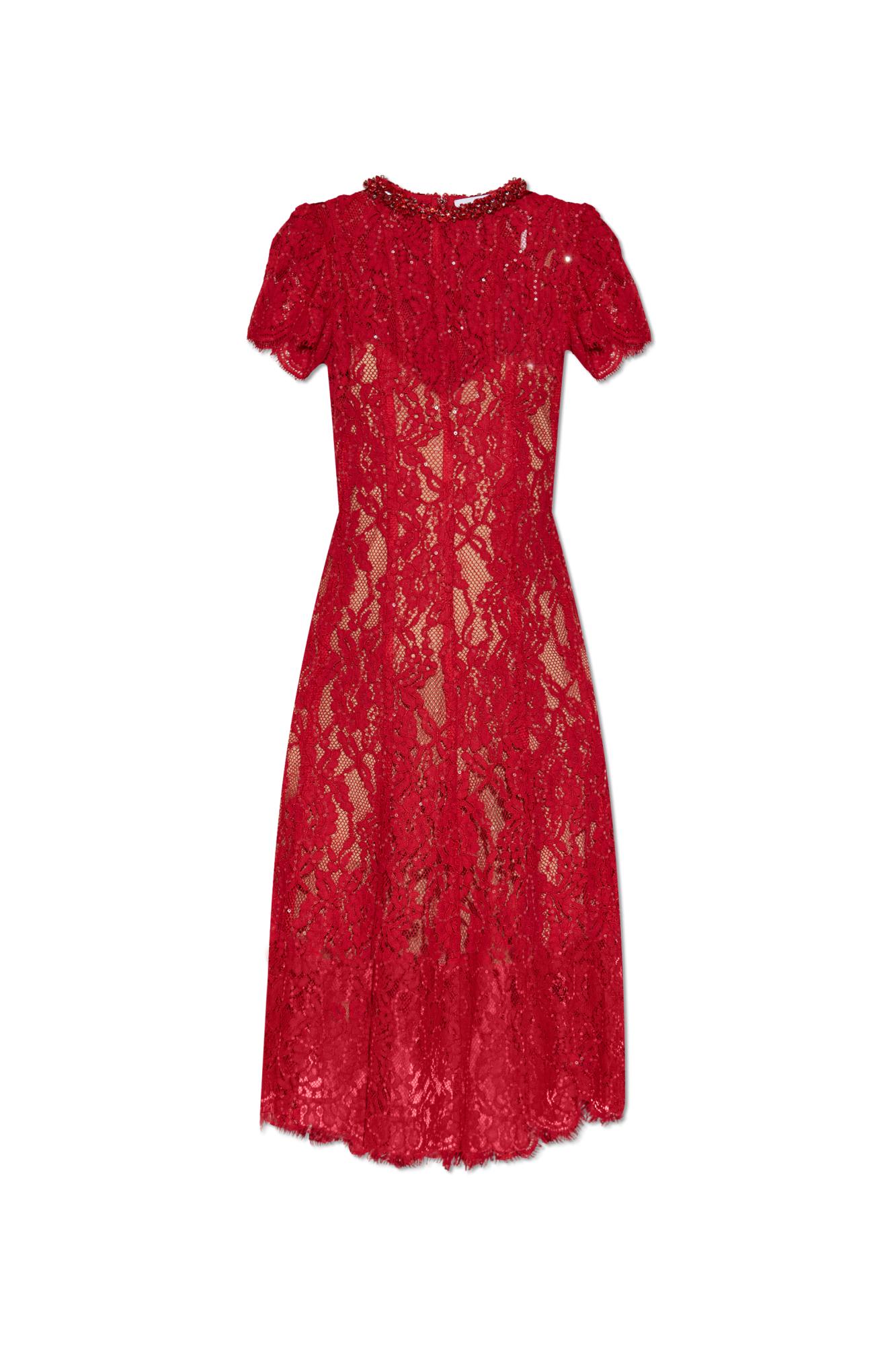 self-portrait Self Portrait Lace Dress With Shimmering Crystals
