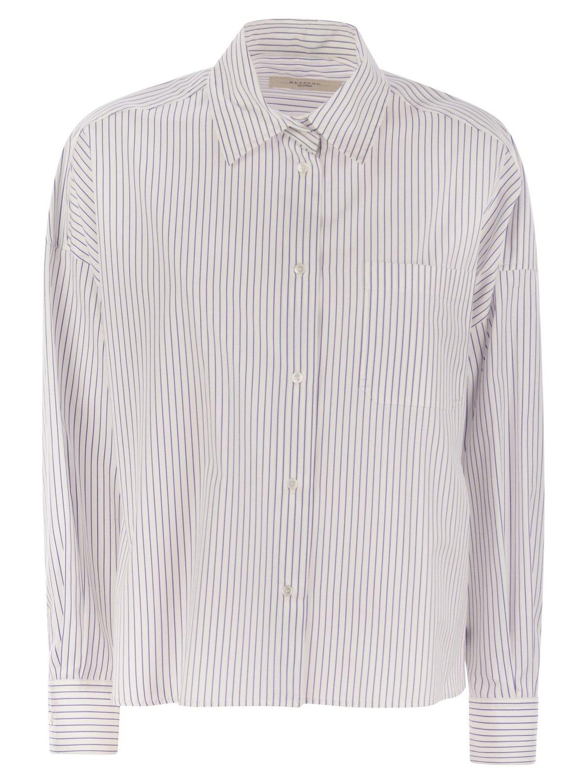 Weekend Max Mara Aureo Striped Long-sleeved Poplin Shirt