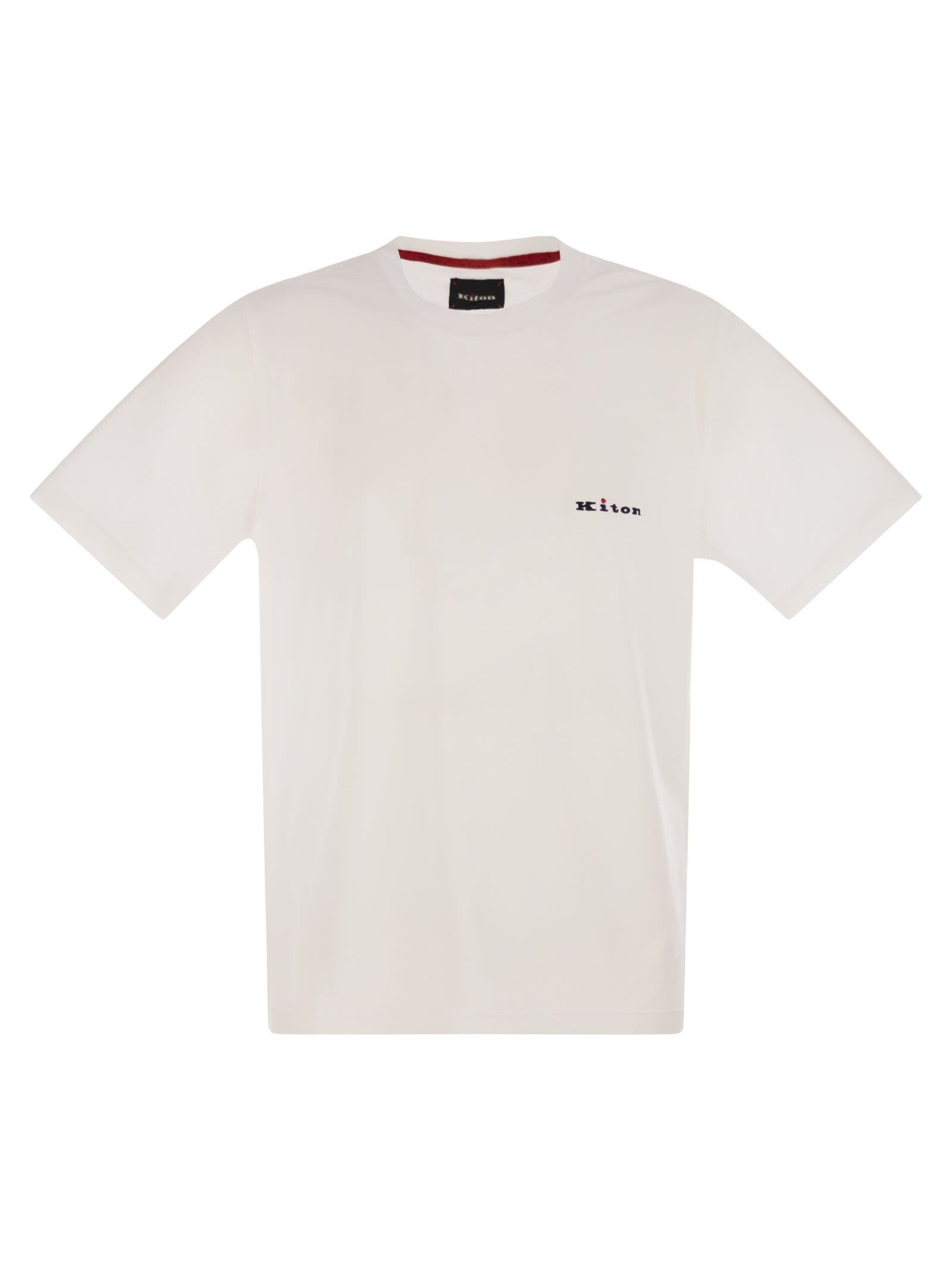 Kiton 棉质logo印花T恤