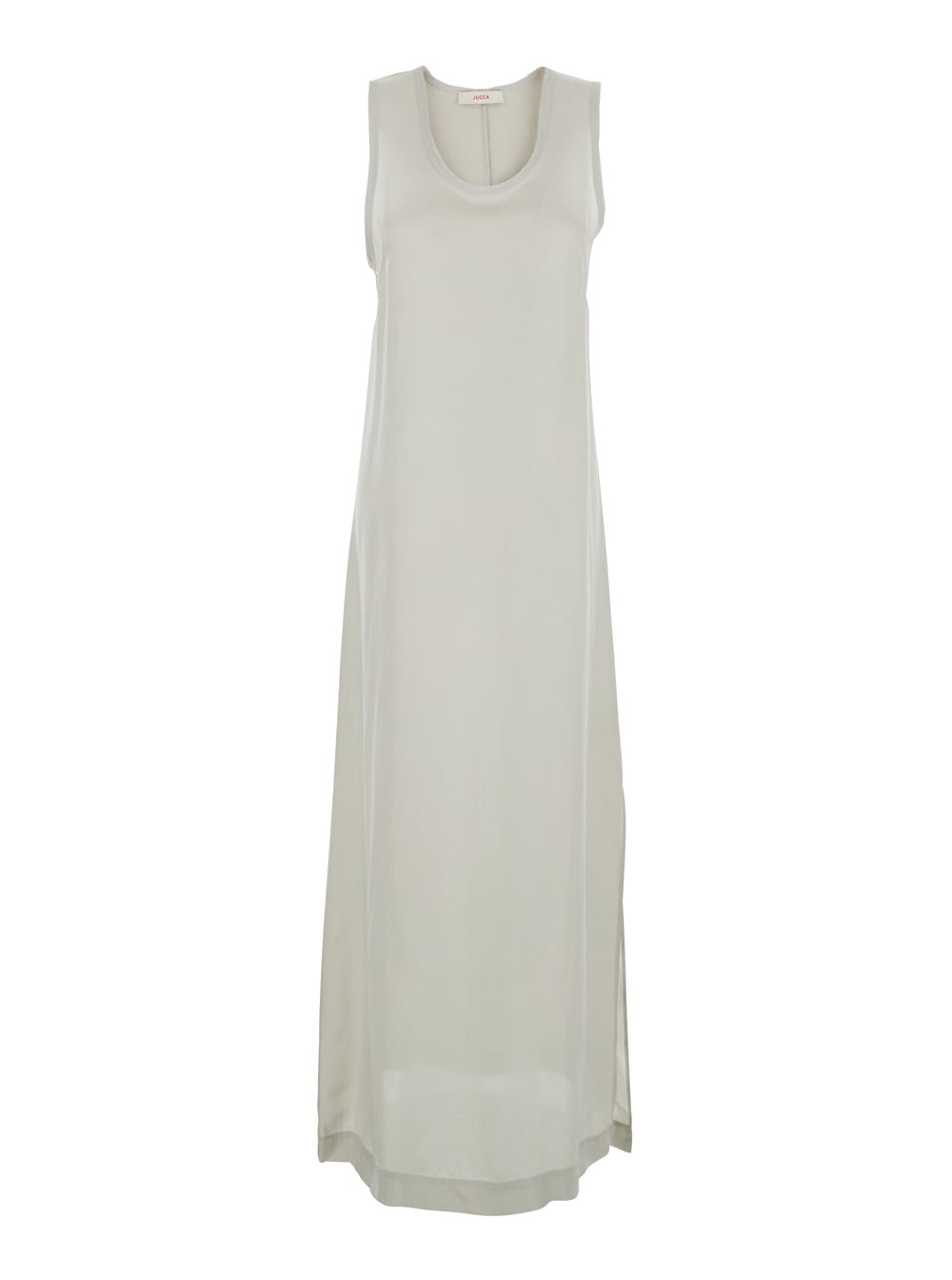 Jucca White Long Dress With U-neck And Back Closure In Viscose Blend Woman