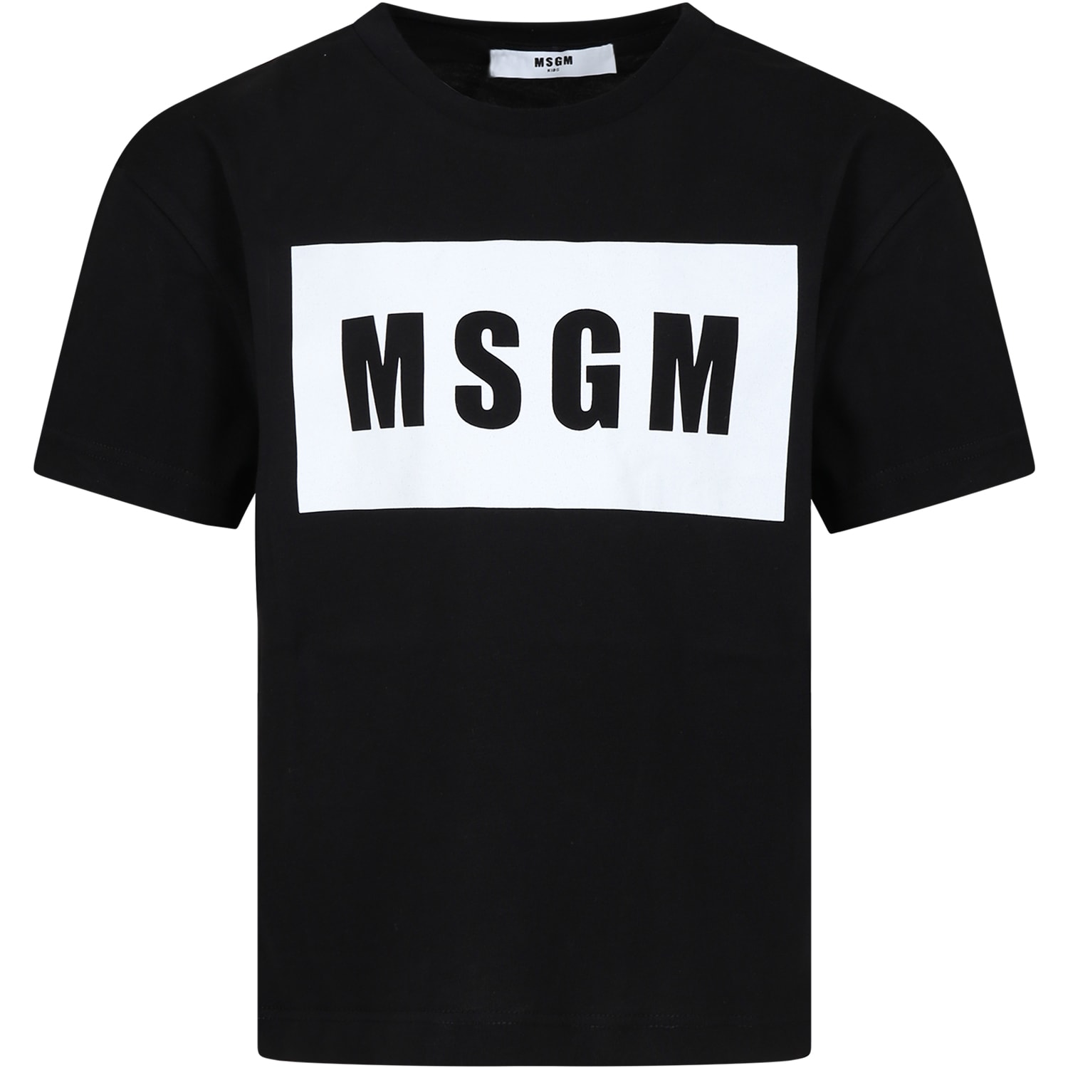MSGM Black T-shirt For Kids With Logo