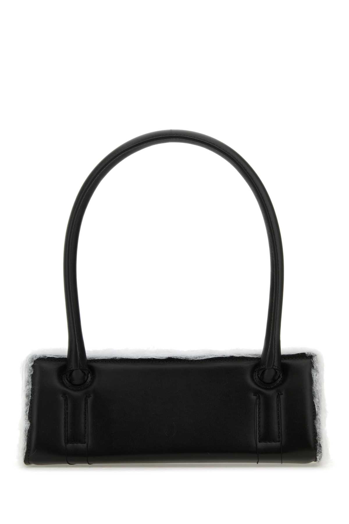 Dentro Black Leather Radar Shoulder Bag