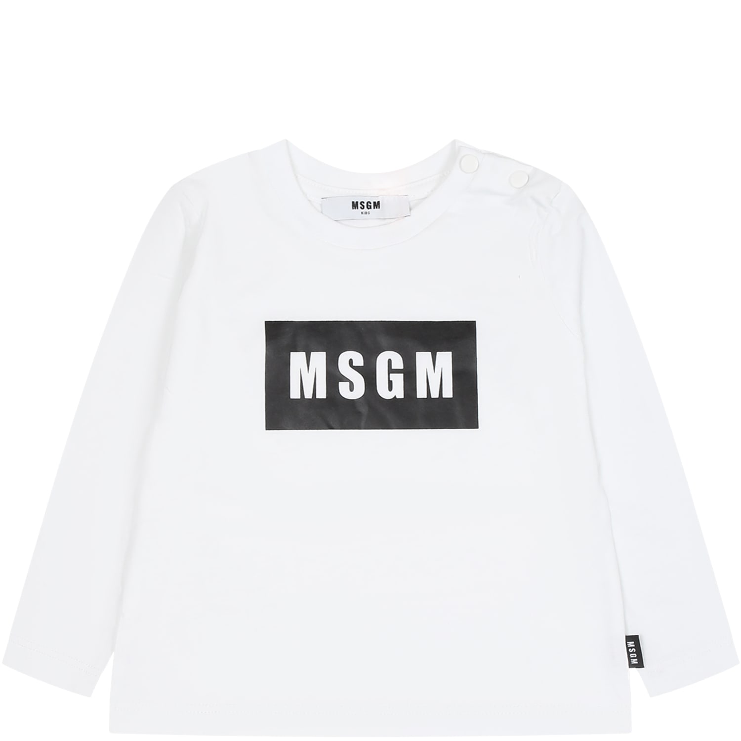 MSGM White T-shirt For Baby Kids With Logo