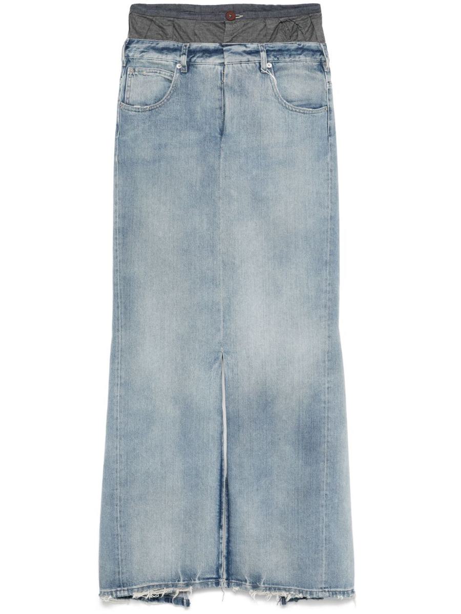 Maison Margiela Long Denim Skirt With Slit