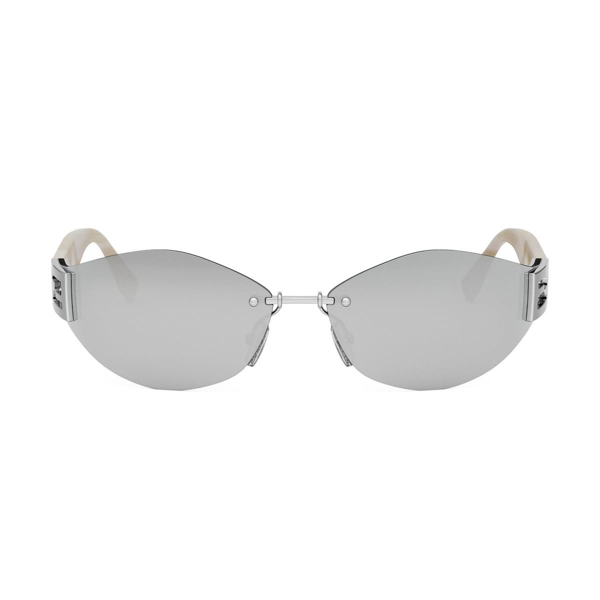 Fendi Eyewear Fendi Fe40159u Baguette 16c Argento Lucido Sunglasses
