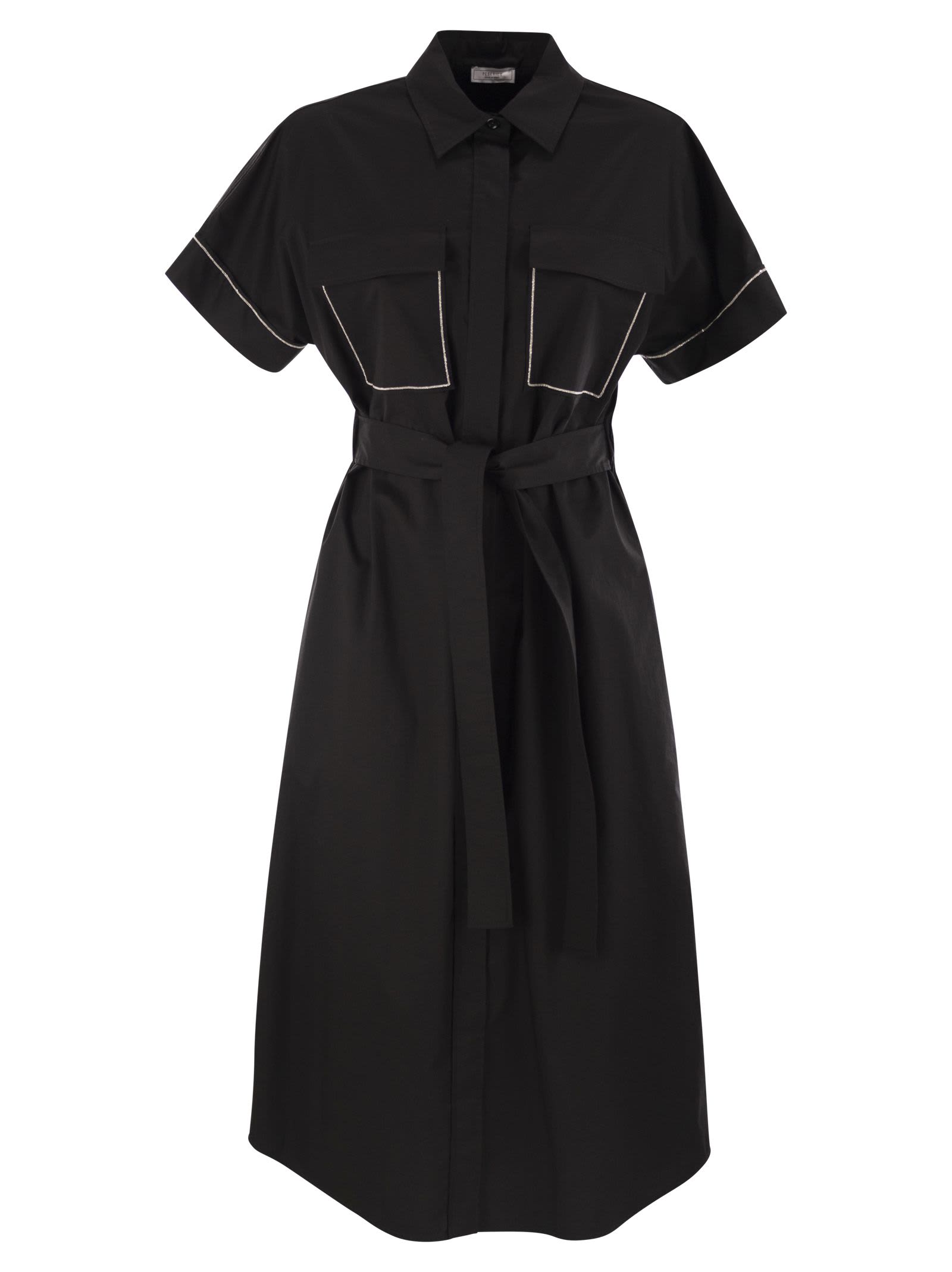 Peserico Light Stretch Cotton Satin Chemisier Dress