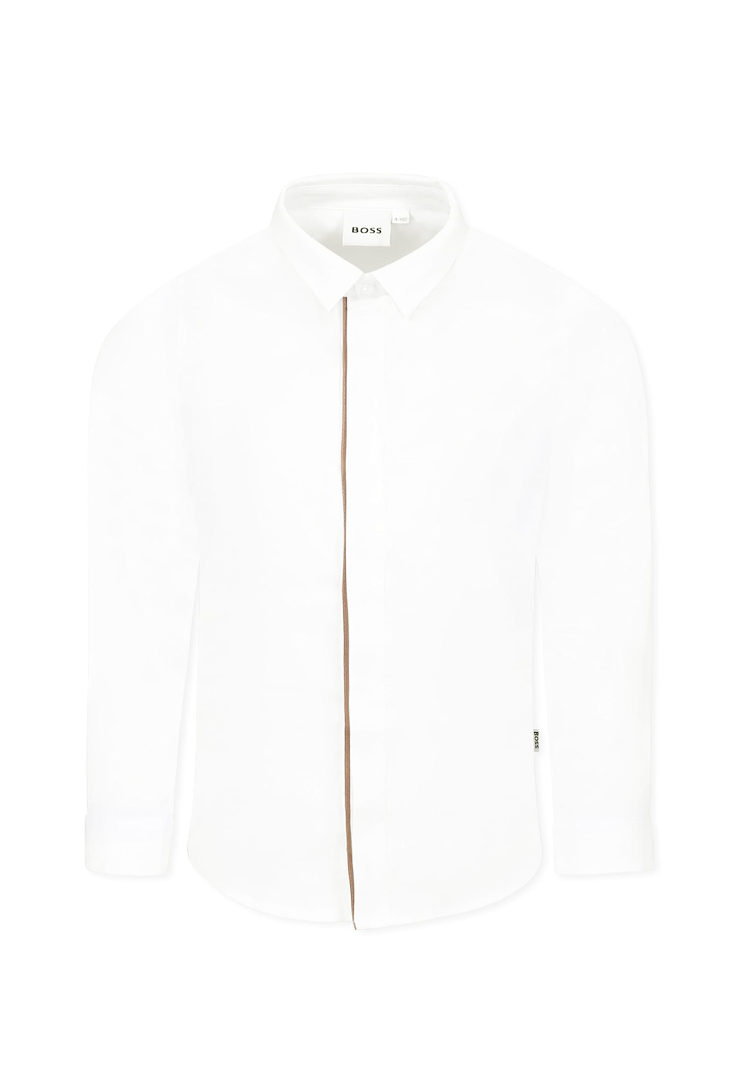 Hugo Boss White Shirt For Boy With Logo