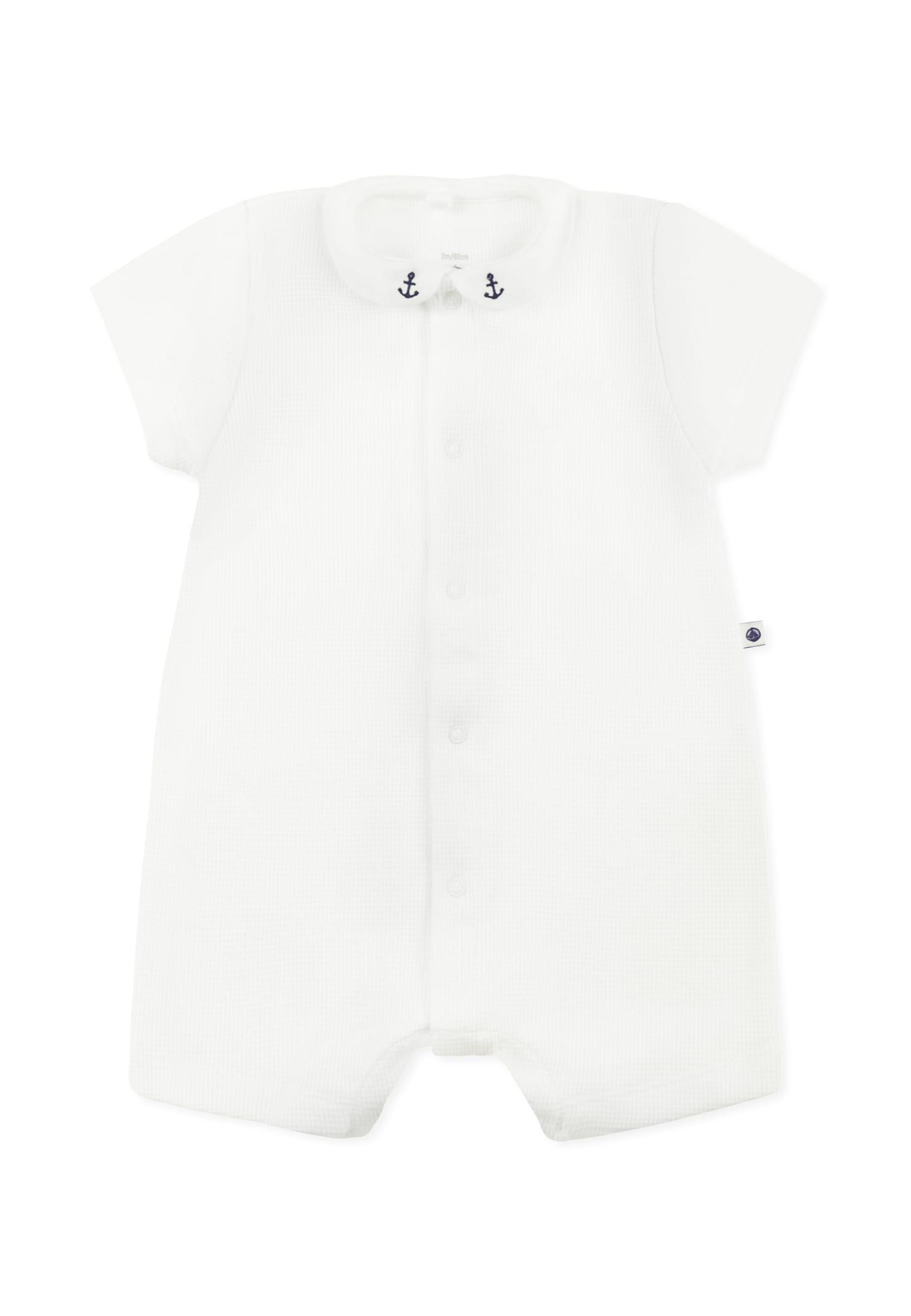 Petit Bateau White Romper For Babykids With Anchors