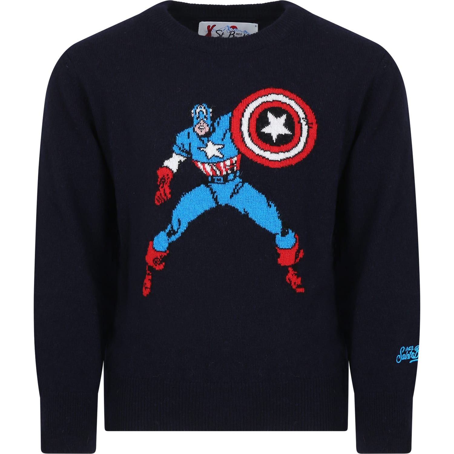 MC2 Saint Barth Blue Sweater For Boy With Captain America