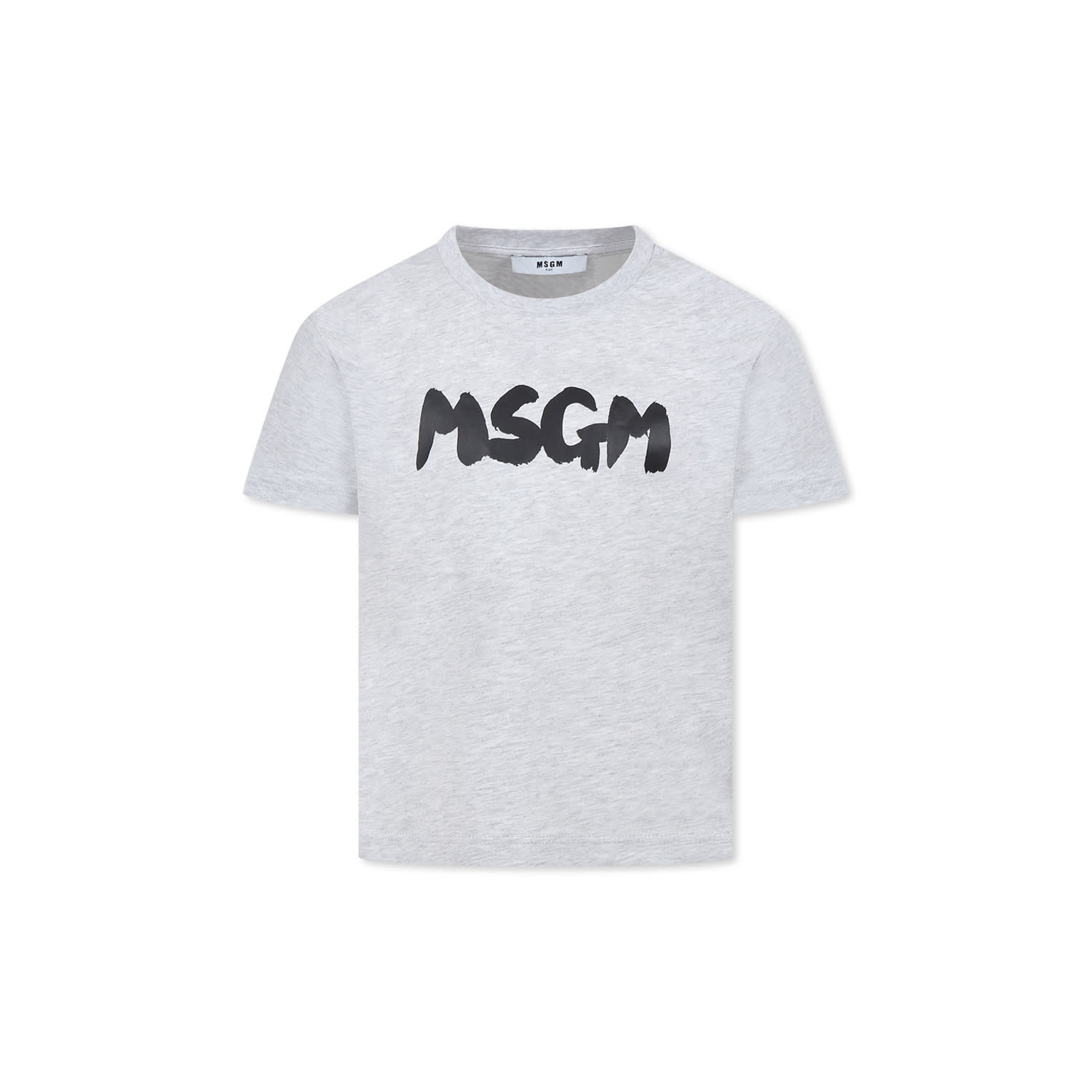 MSGM Grey T-shirt For Kids With Logo
