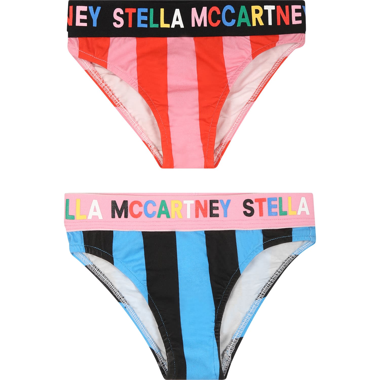 Stella McCartney Kids Multicolor Briefs Set For Girlwith Logo