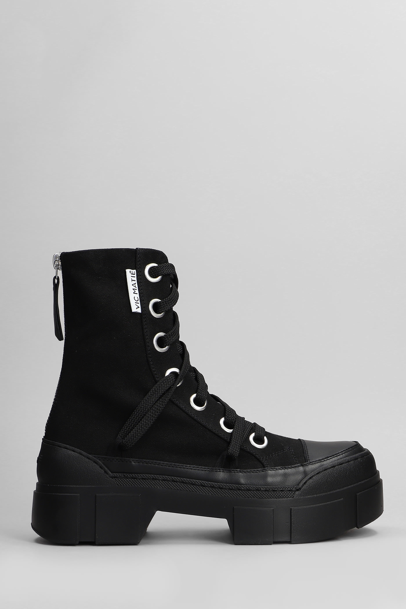 Vic Matié Bardo-nilo 101 Combat Boots In Black Fabric