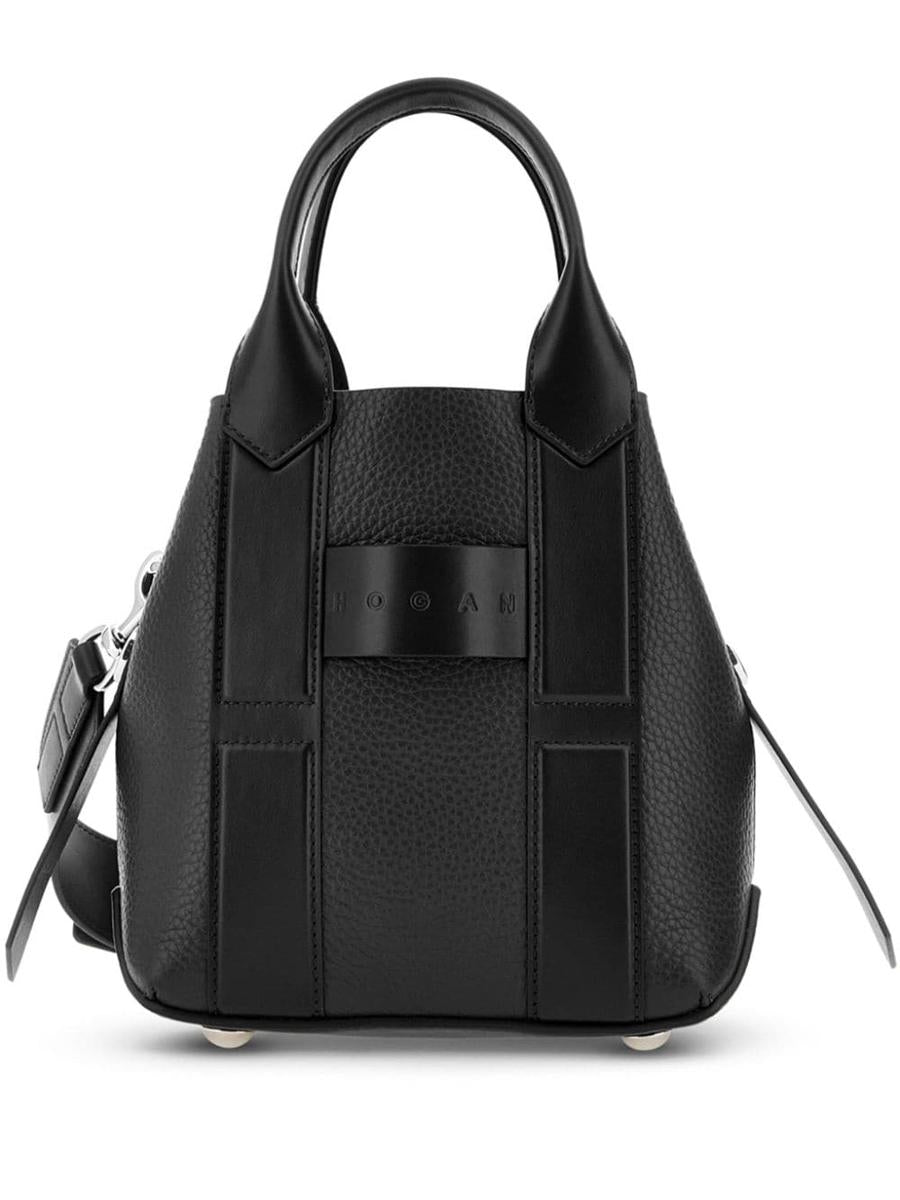 Hogan Hogan Script Small Leather Tote Bag