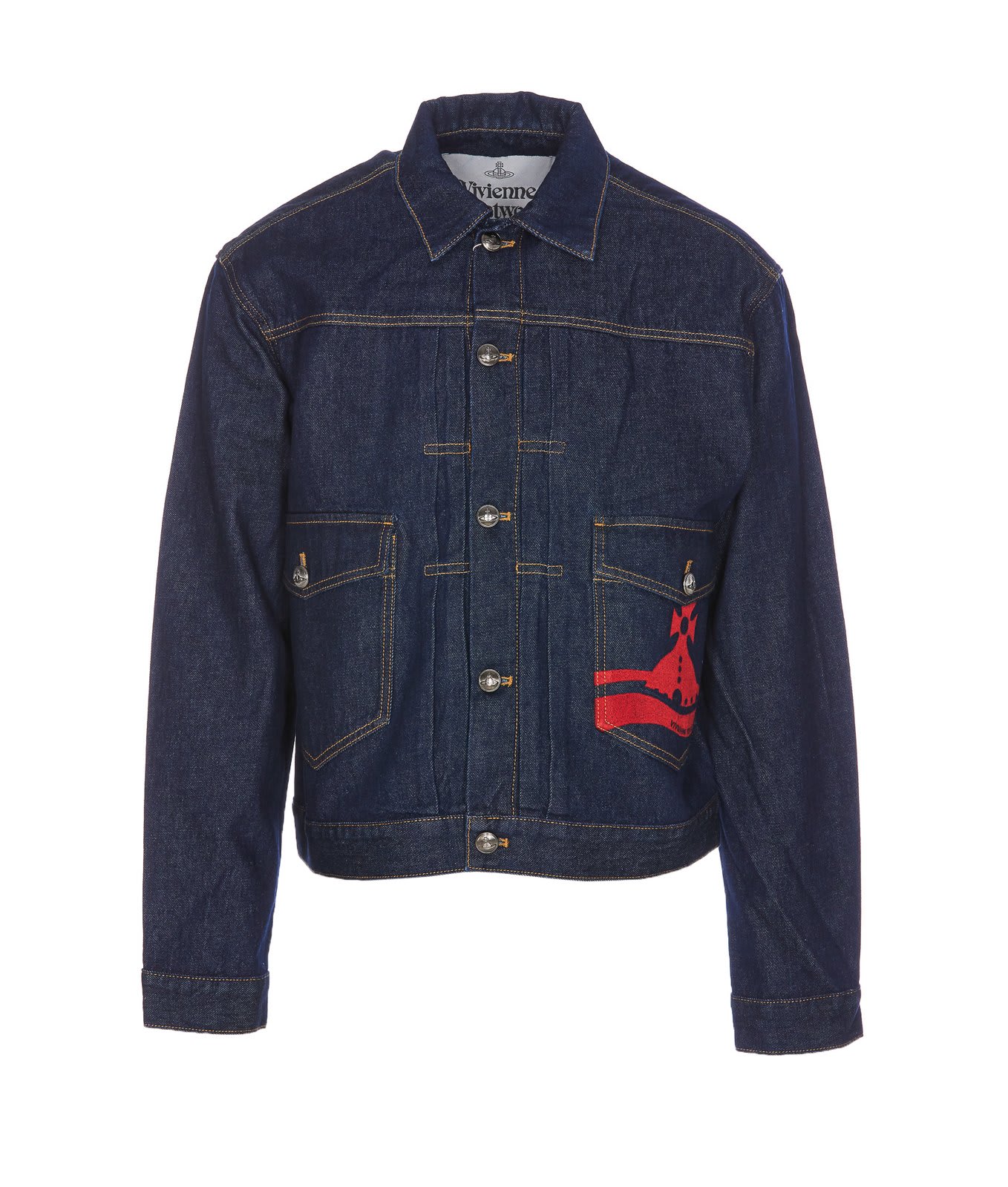 Vivienne Westwood Logo Printed Denim Jacket