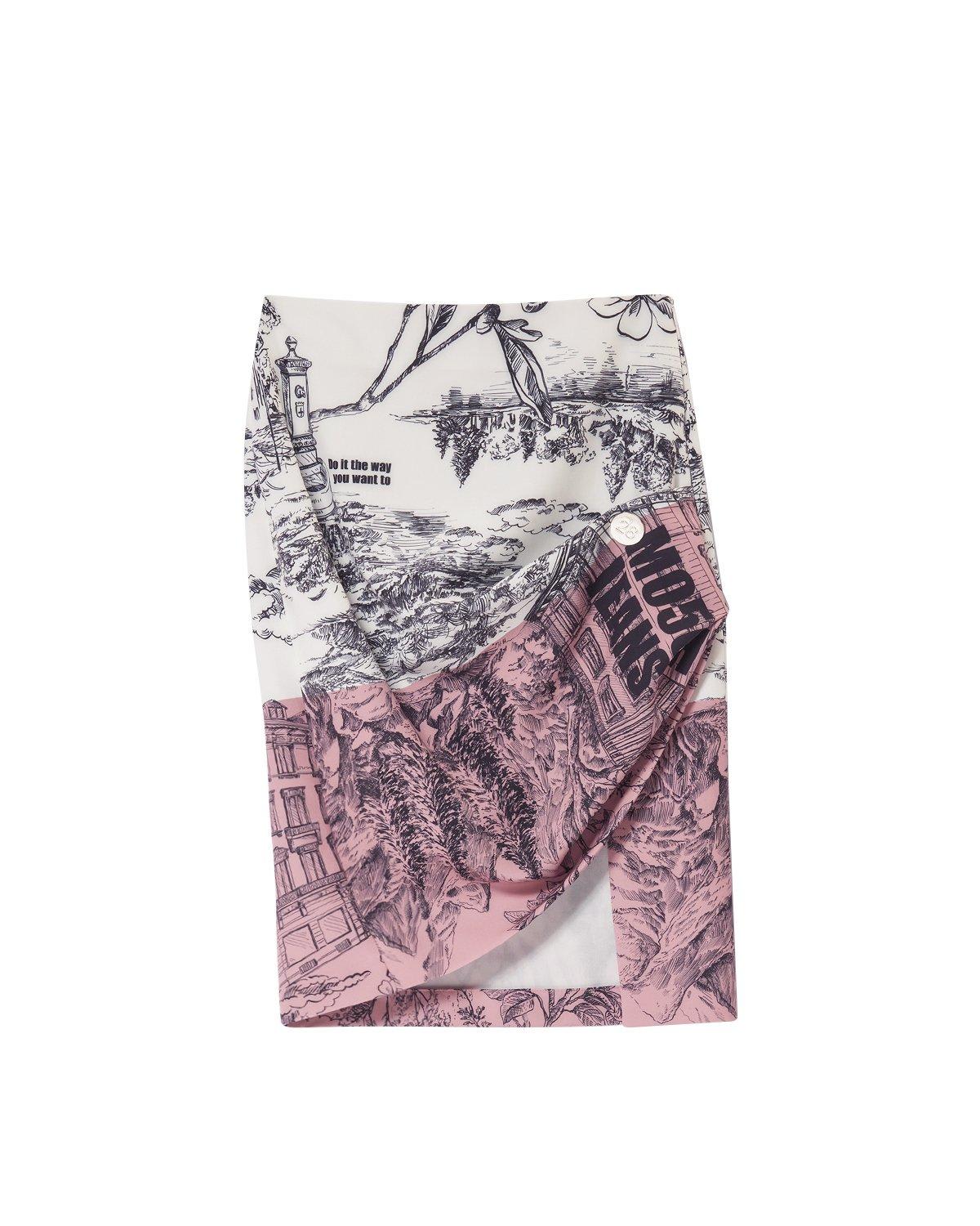 M05CH1N0 Jeans Graphic Printed Midi Skirt
