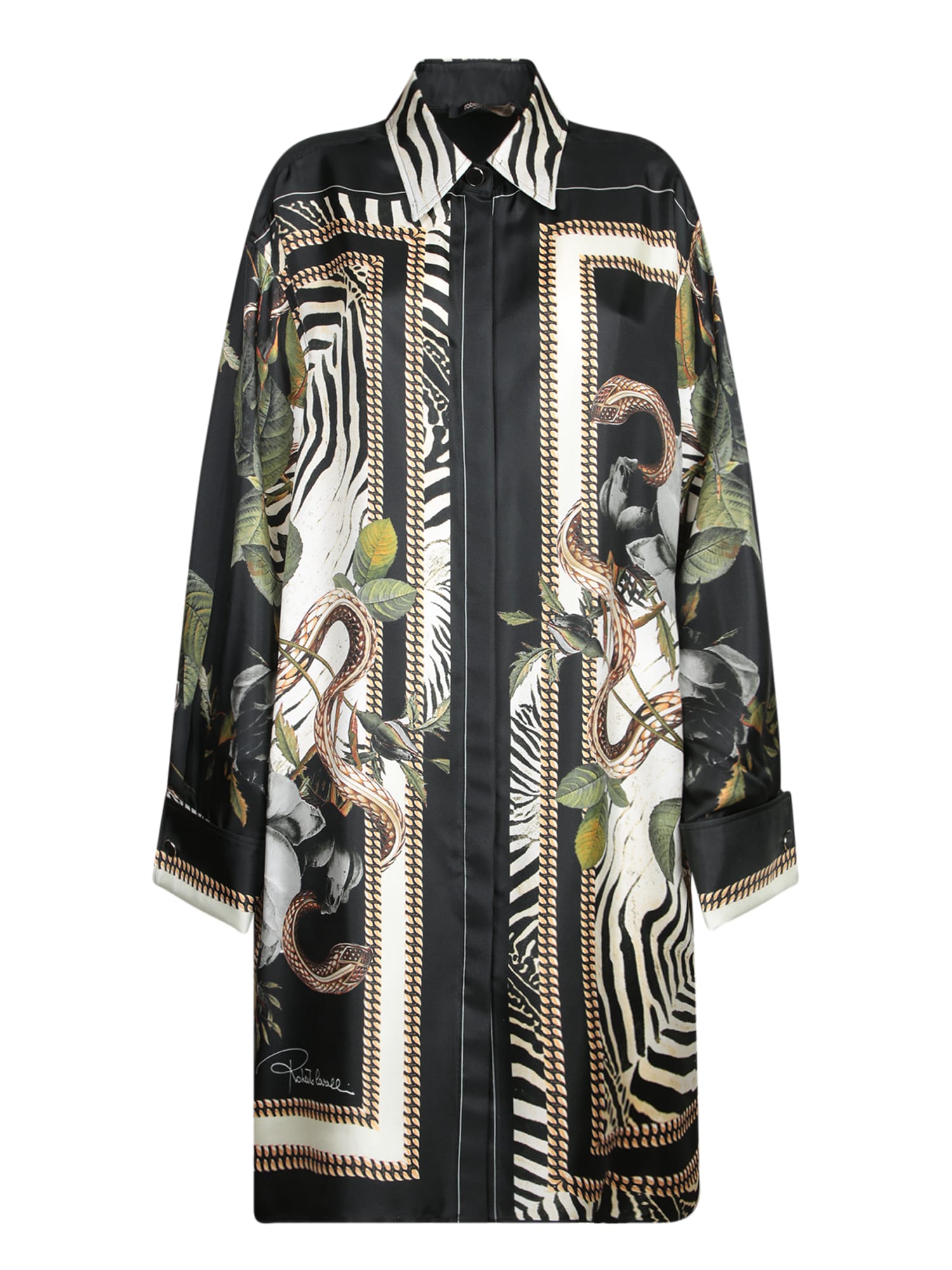 Roberto Cavalli Silk Scarf Print Shirt