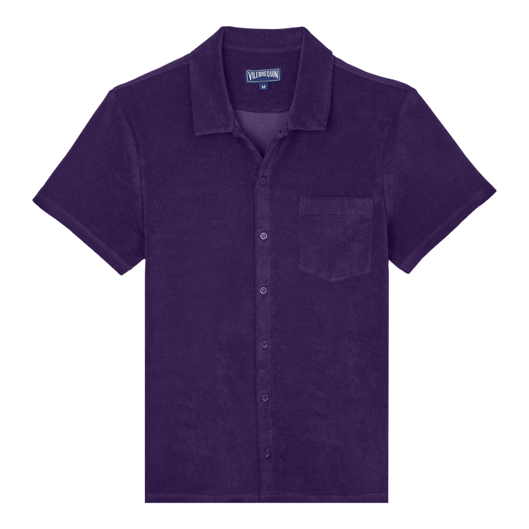 Vilebrequin Terry Bowling Shirt Solid - Charli - Blue - Size XXXL