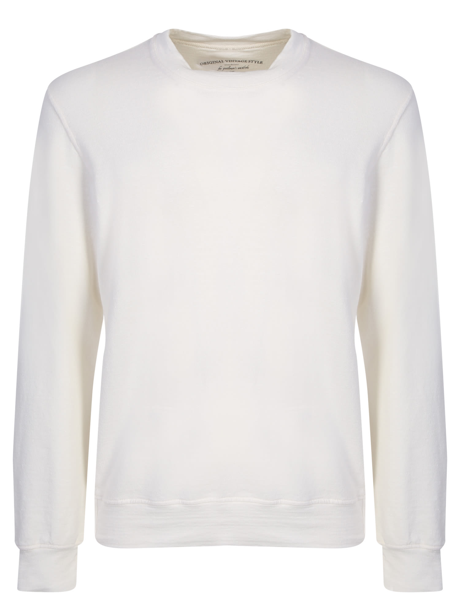 Original Vintage Style White Linen Sweatshirt