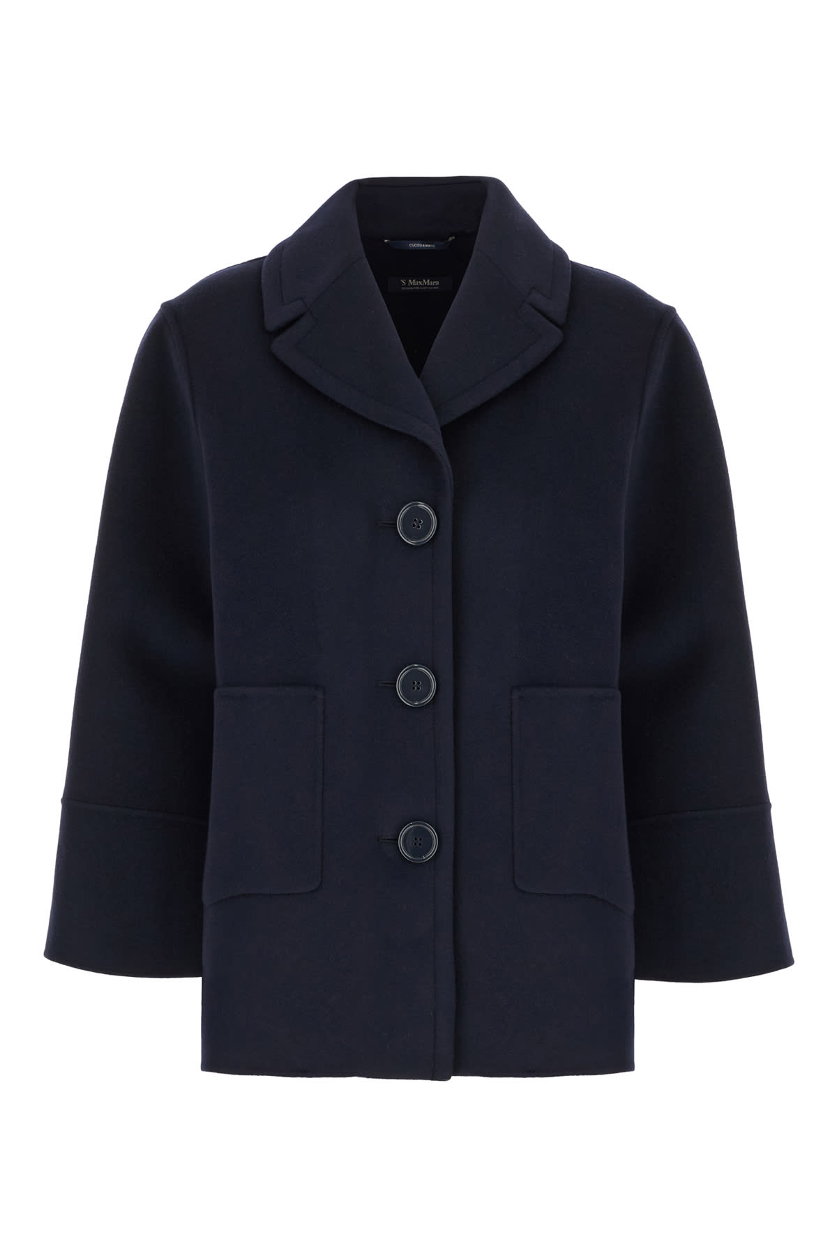 'S Max Mara Navy Blue Wool Coat