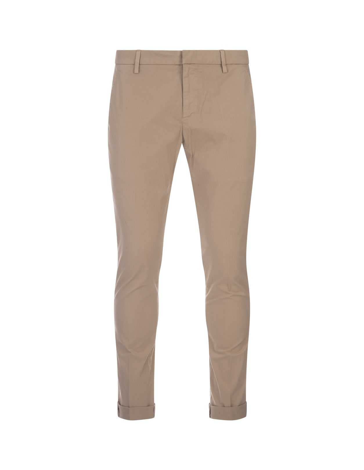 Dondup Gaubert Slim Trousers In Hazelnut Light Gabardine