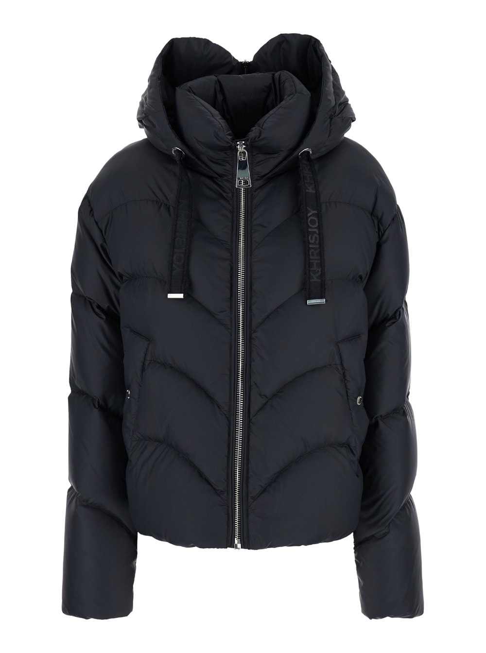 Khrisjoy hug Black Quilted Down Jacket With Hood In Tech Fabric Woman