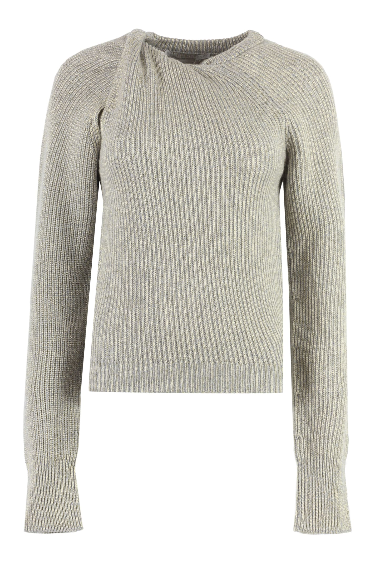 Stella McCartney Ribbed Jumper With Knot Detail In Cashmere Blend