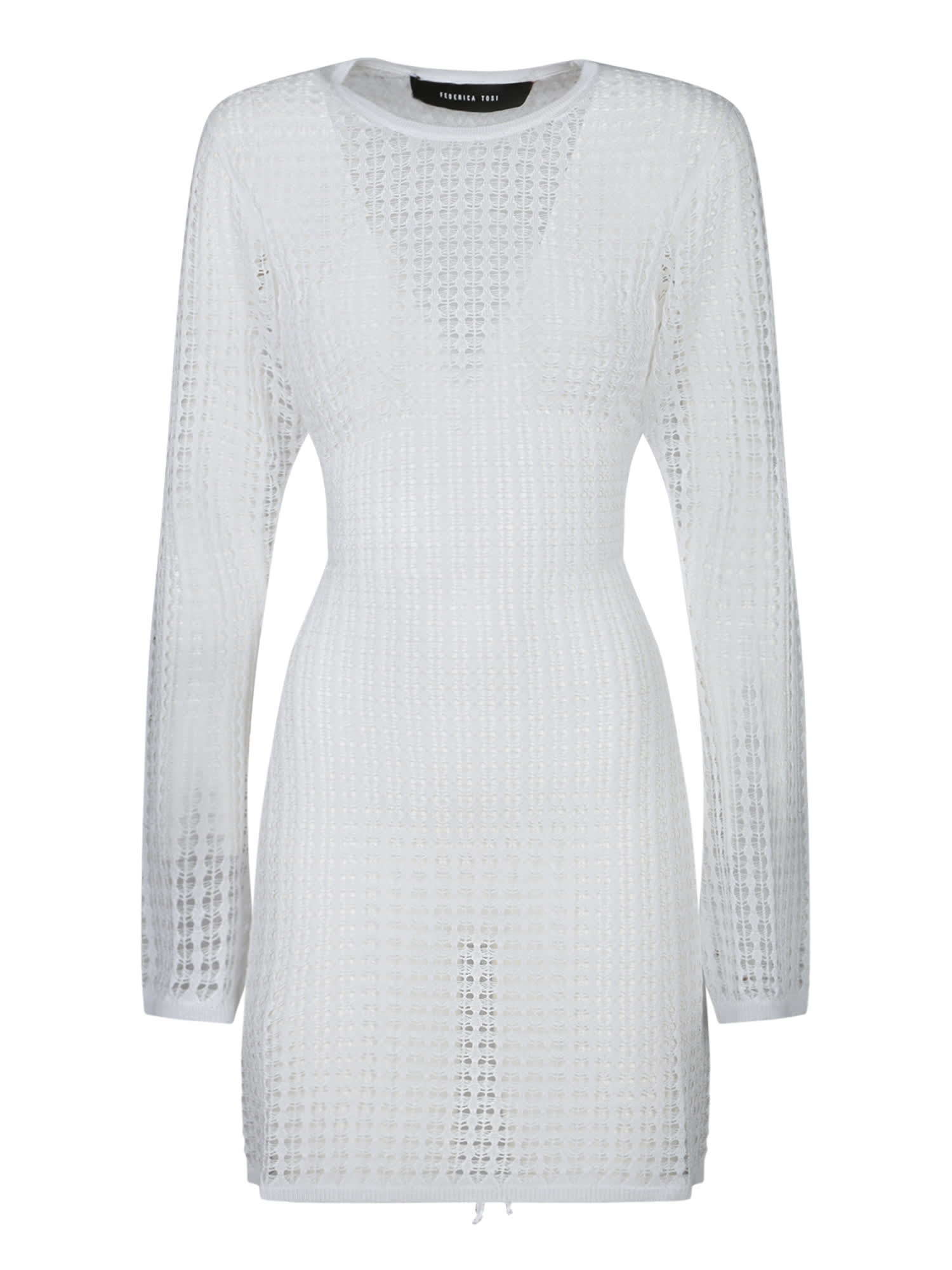 Federica Tosi White Mesh Mini Dress